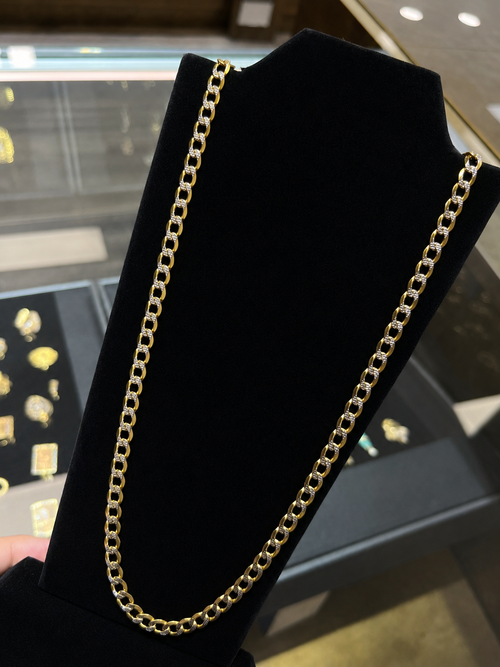 14K Gold 5 MM Diamond Cut Curb Link Chain #8