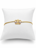 14k Solid Gold Bracelet Link 15 Birthday Crown