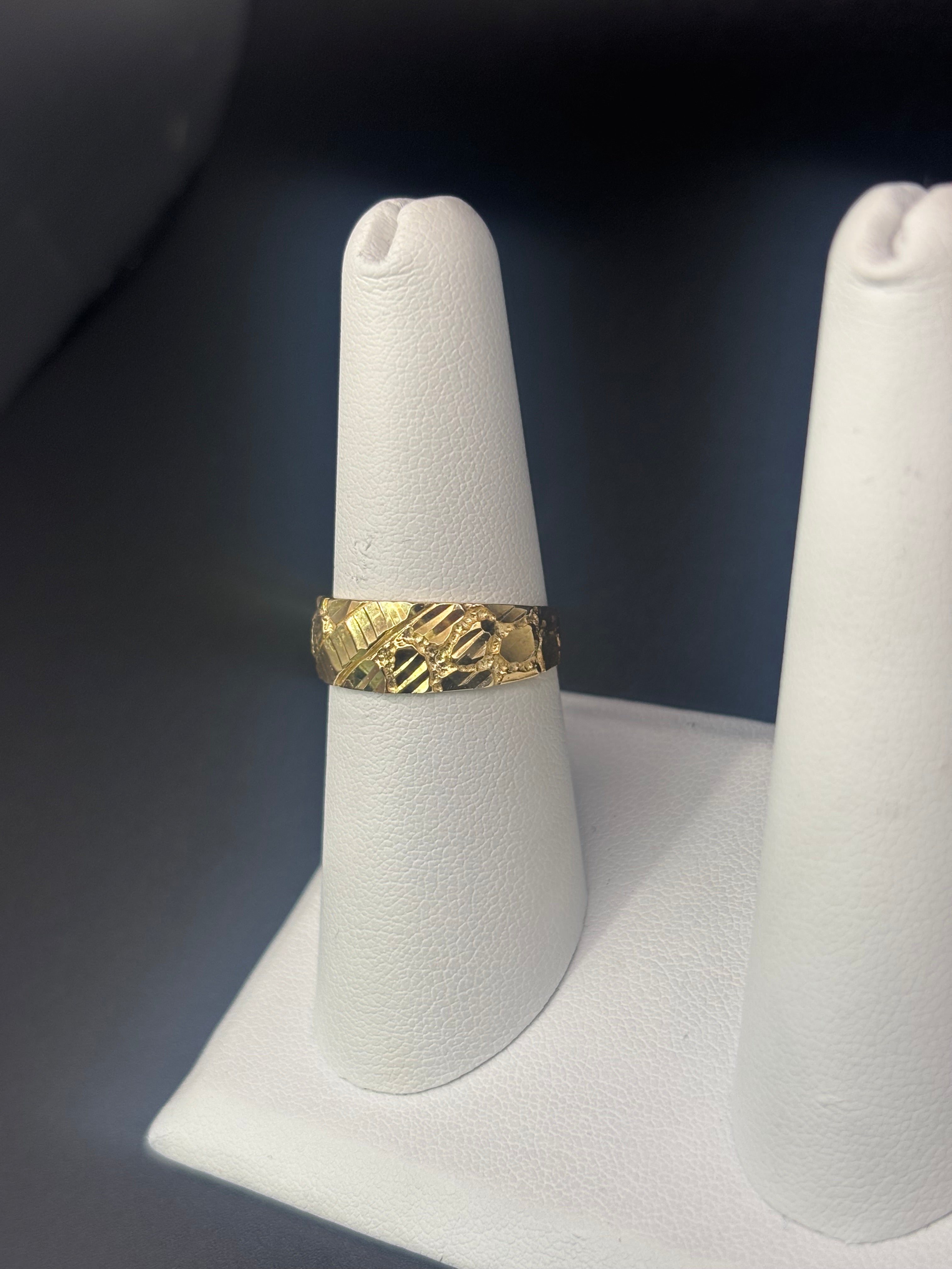 14k Solid Fine Italian Gold Nugget Ring