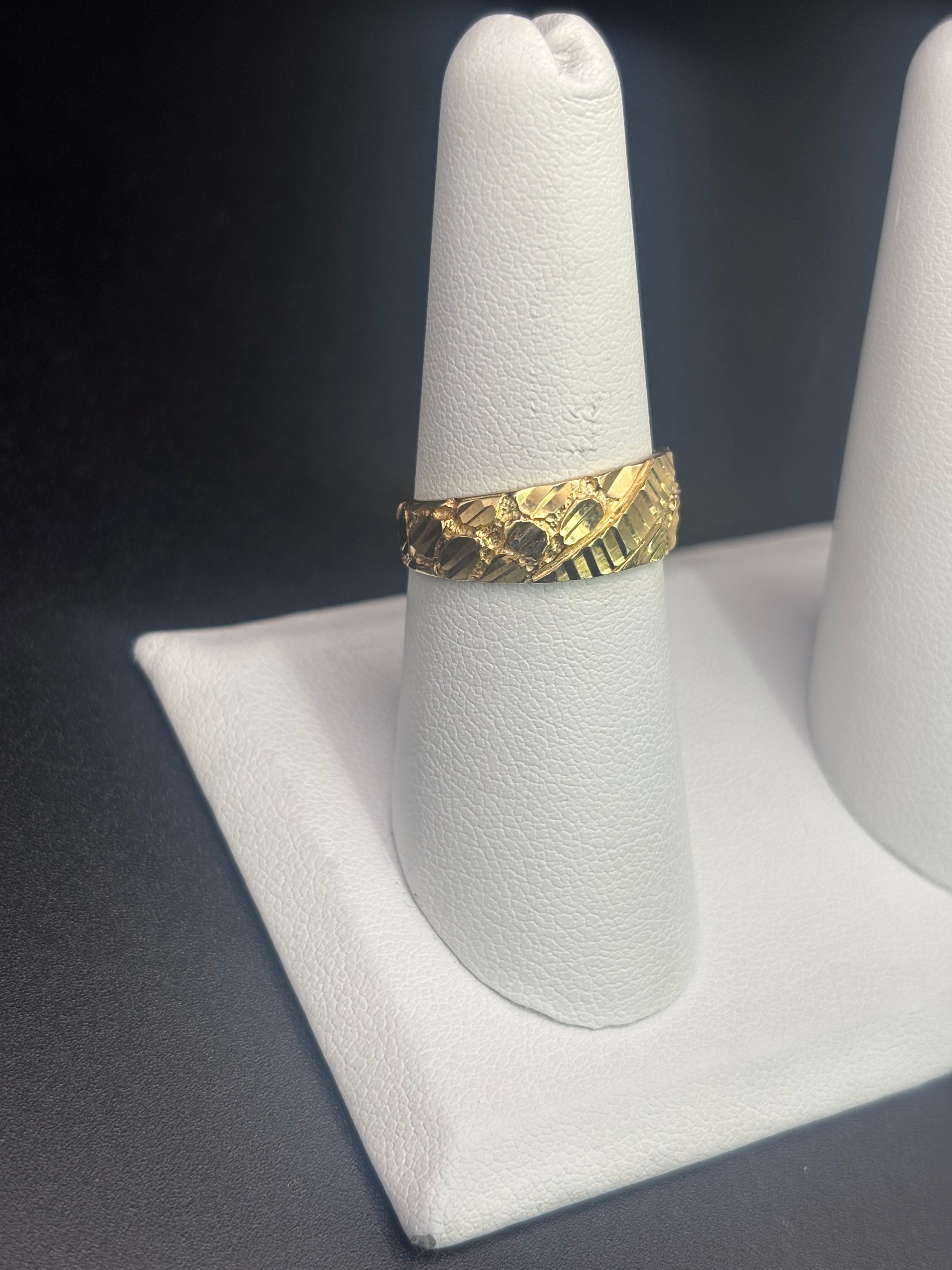 14k Solid Fine Italian Gold Nugget Ring