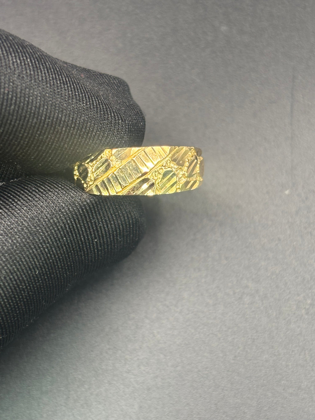 14k Solid Fine Italian Gold Nugget Ring
