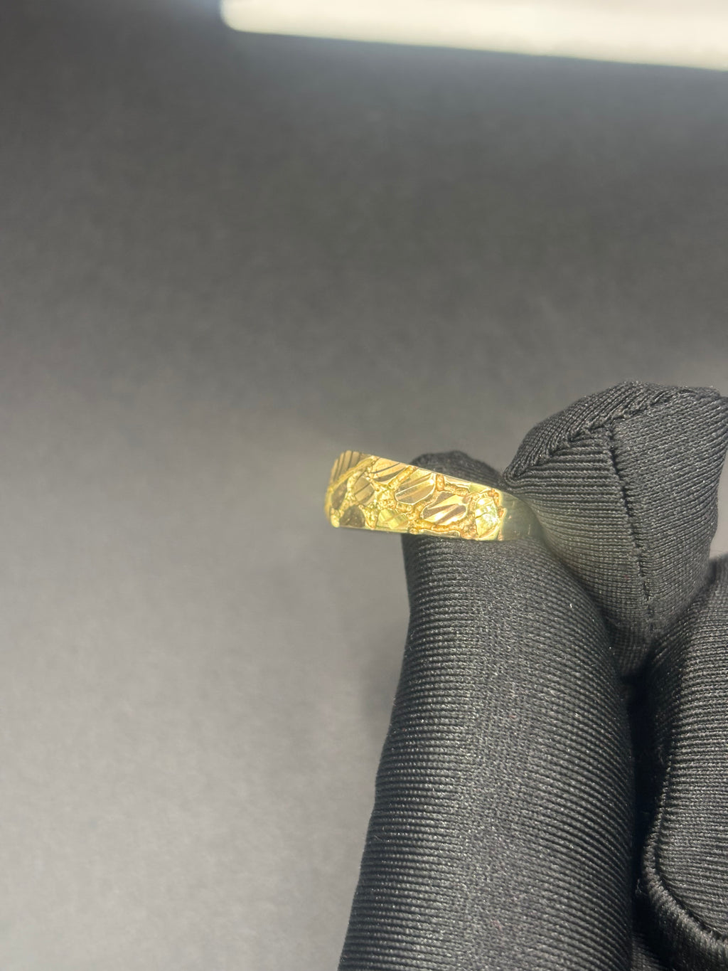 14k Solid Fine Italian Gold Nugget Ring