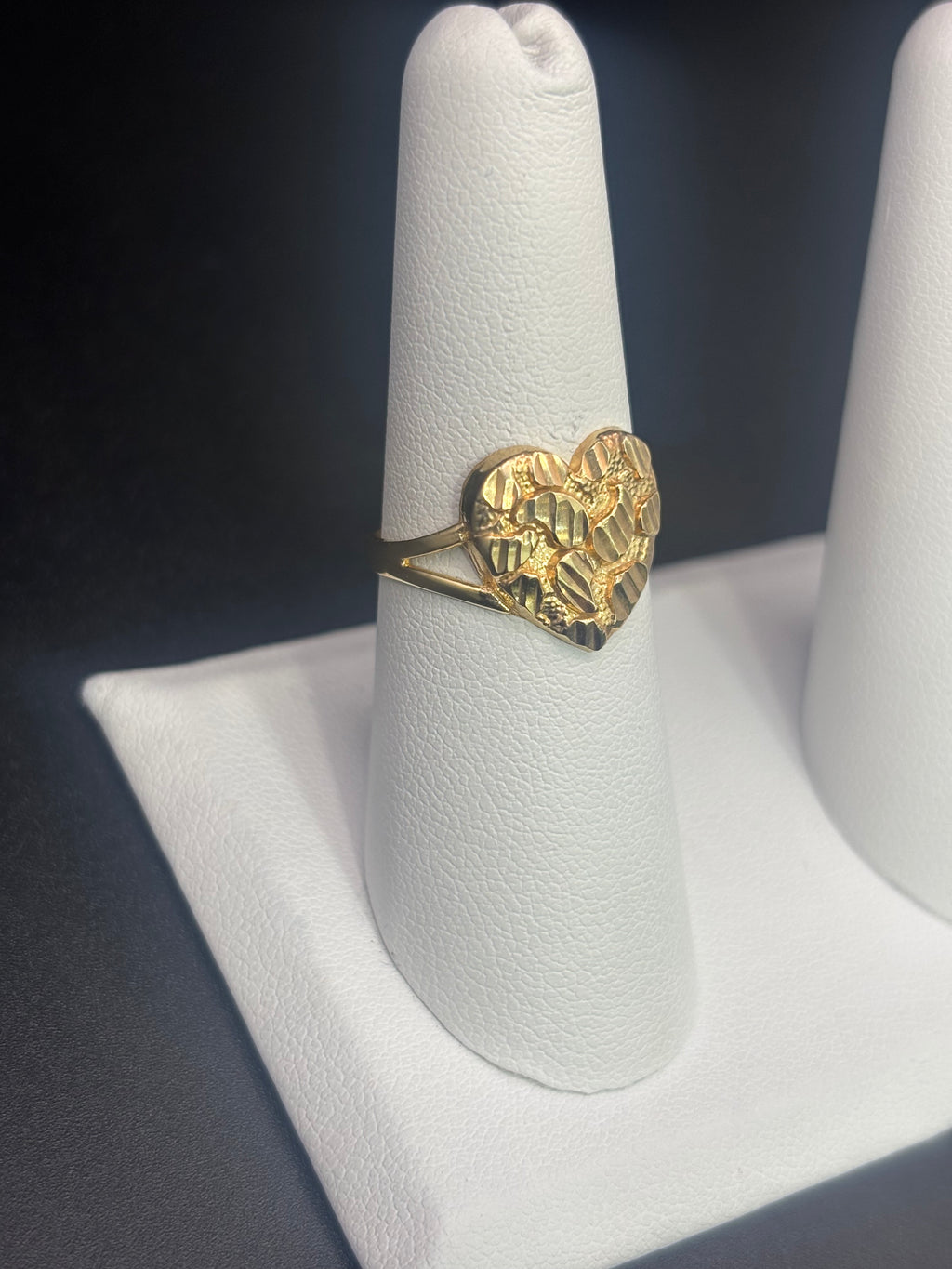 14k Solid Fine Italian Gold Nugget Hearth Ring
