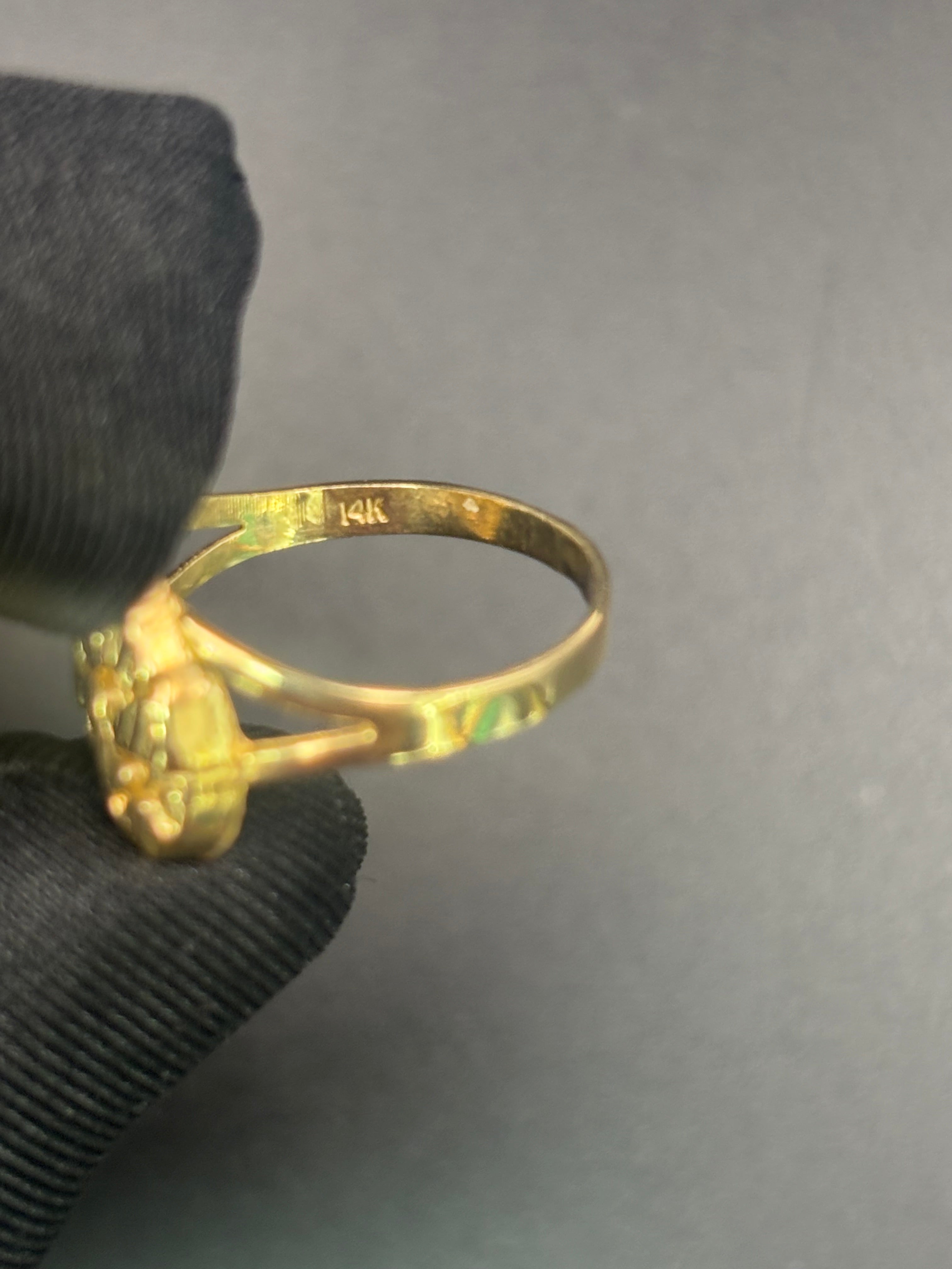 14k Solid Fine Italian Gold Nugget Hearth Ring
