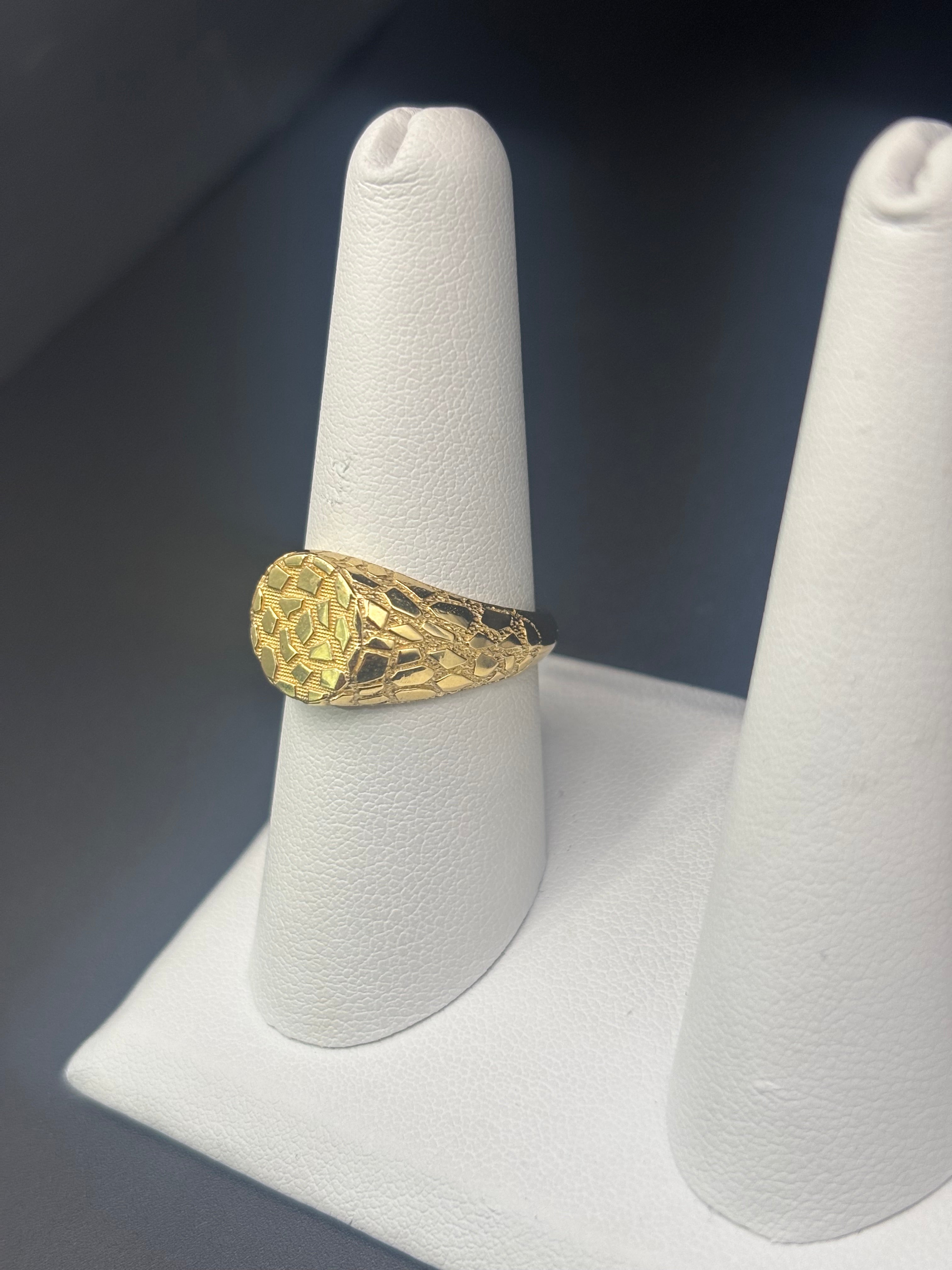 14k Solid Fine Italian Gold Nugget Ring