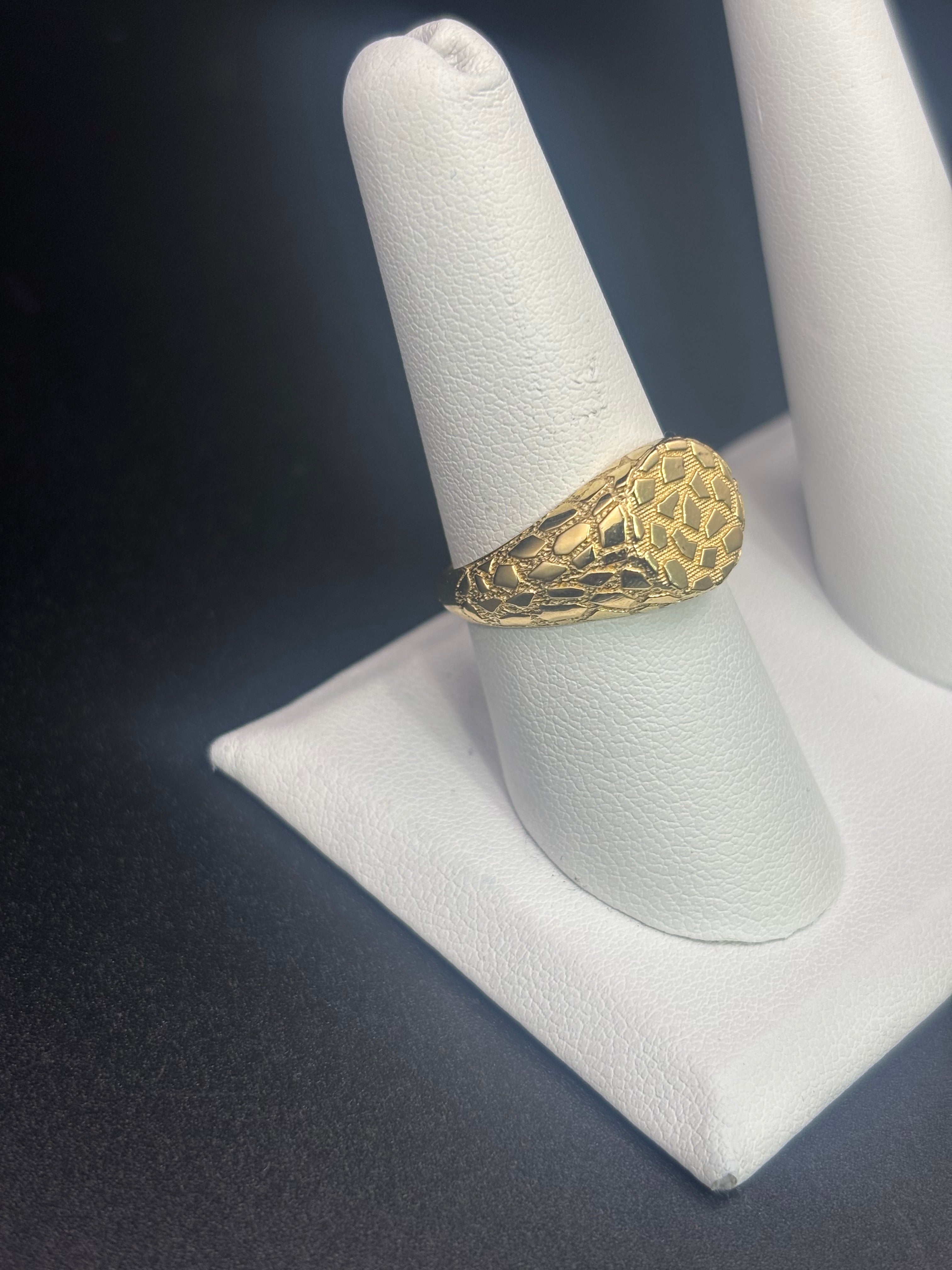 14k Solid Fine Italian Gold Nugget Ring