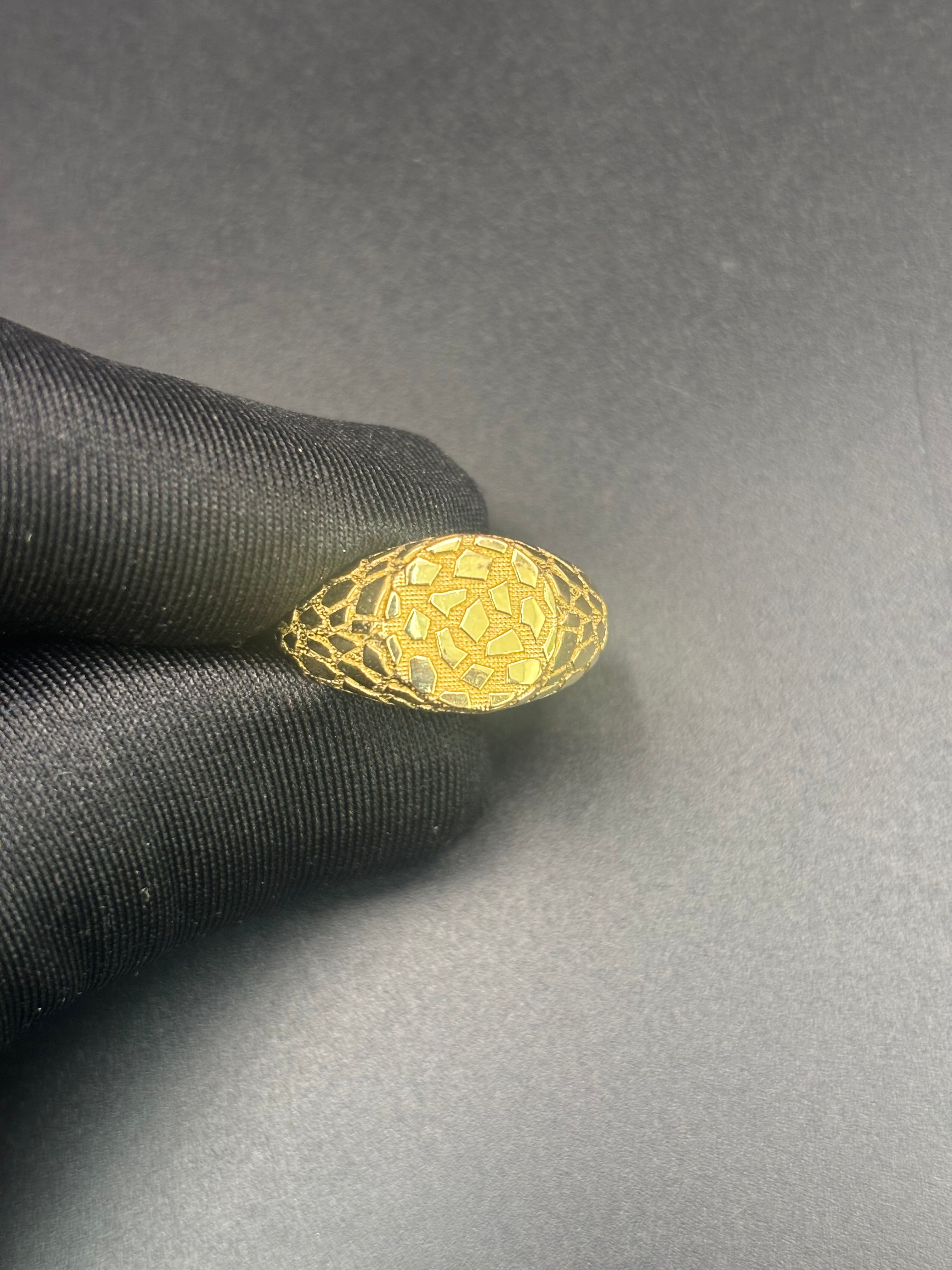 14k Solid Fine Italian Gold Nugget Ring