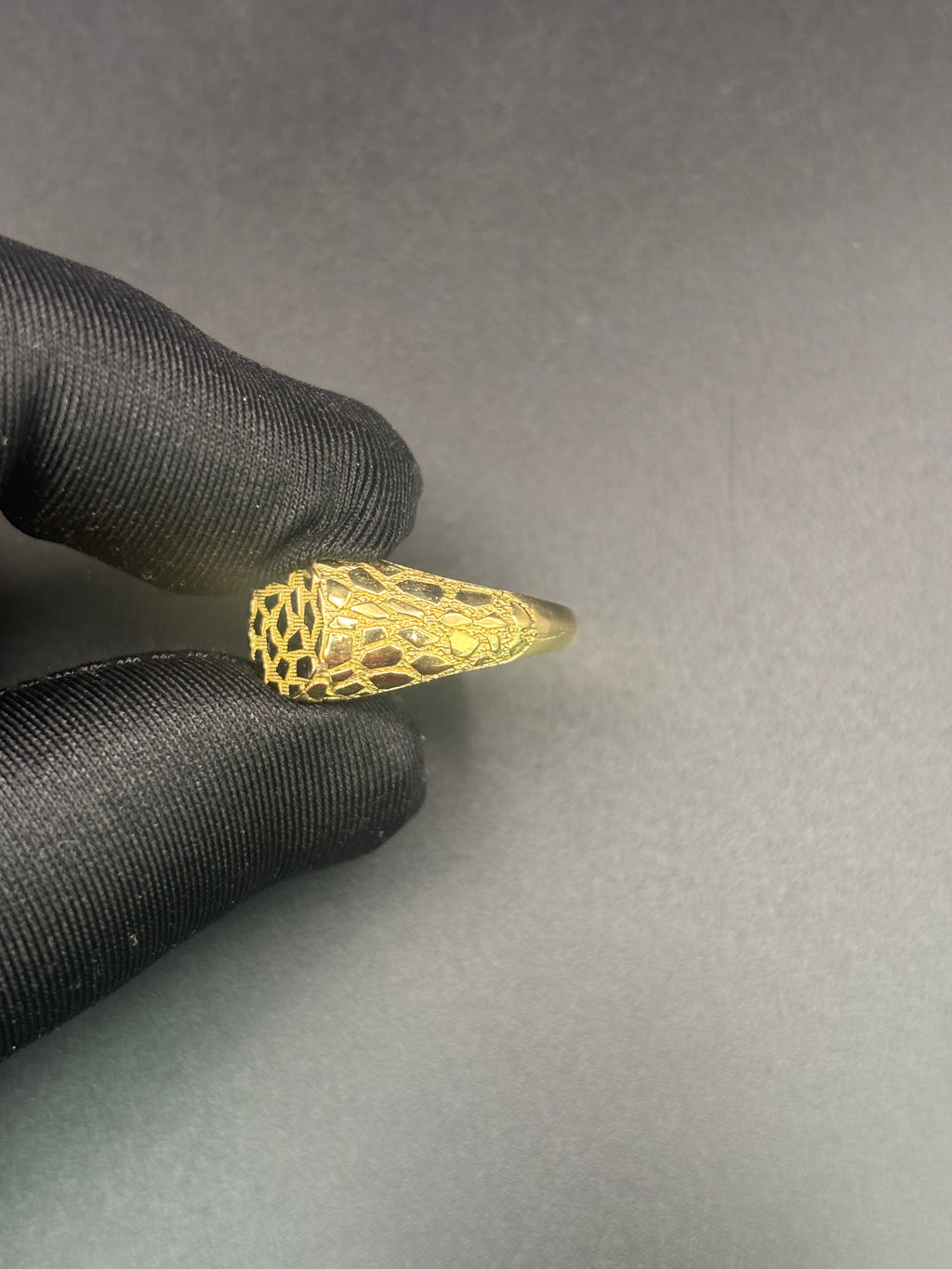 14k Solid Fine Italian Gold Nugget Ring