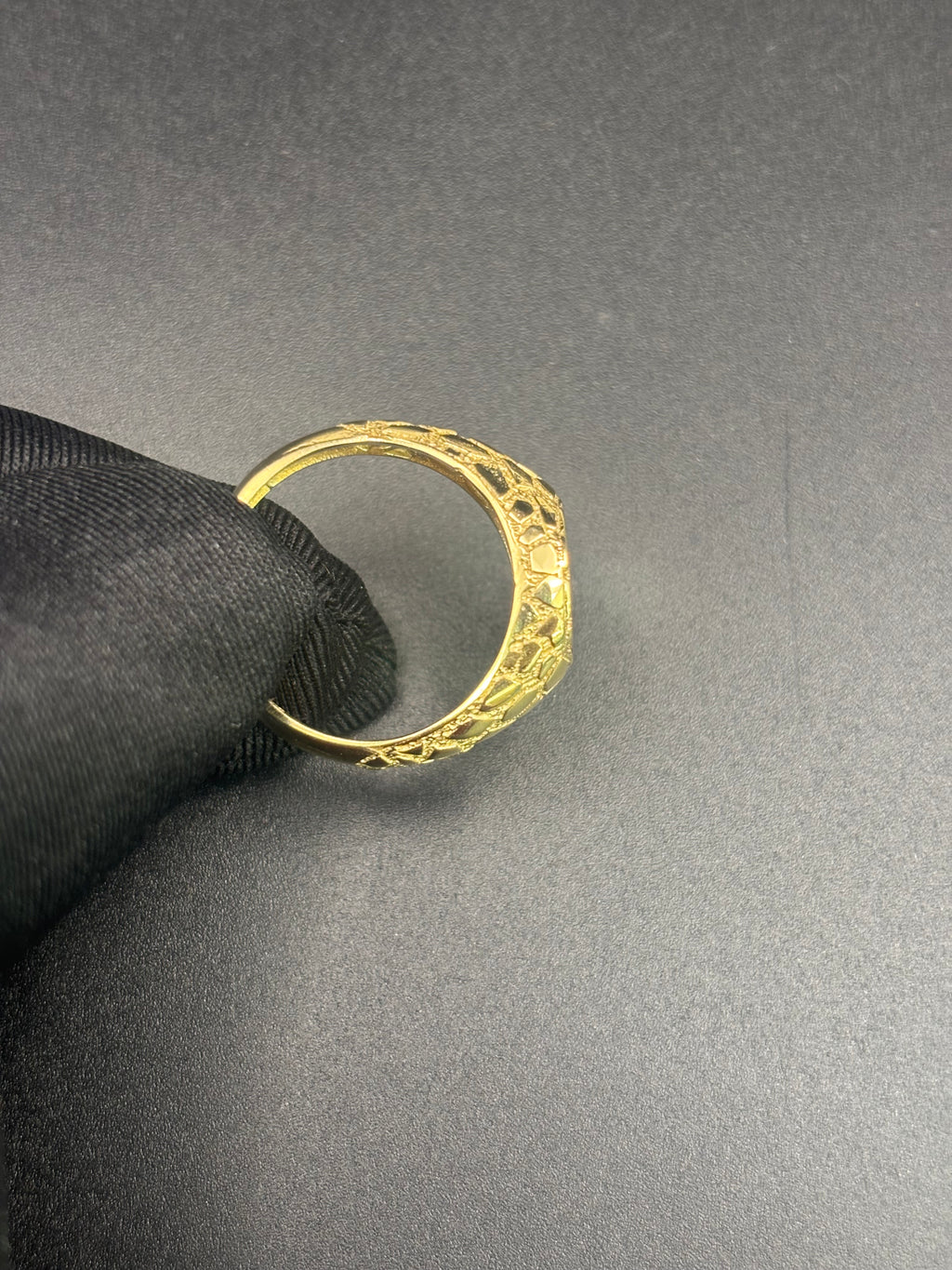 14k Solid Fine Italian Gold Nugget Ring