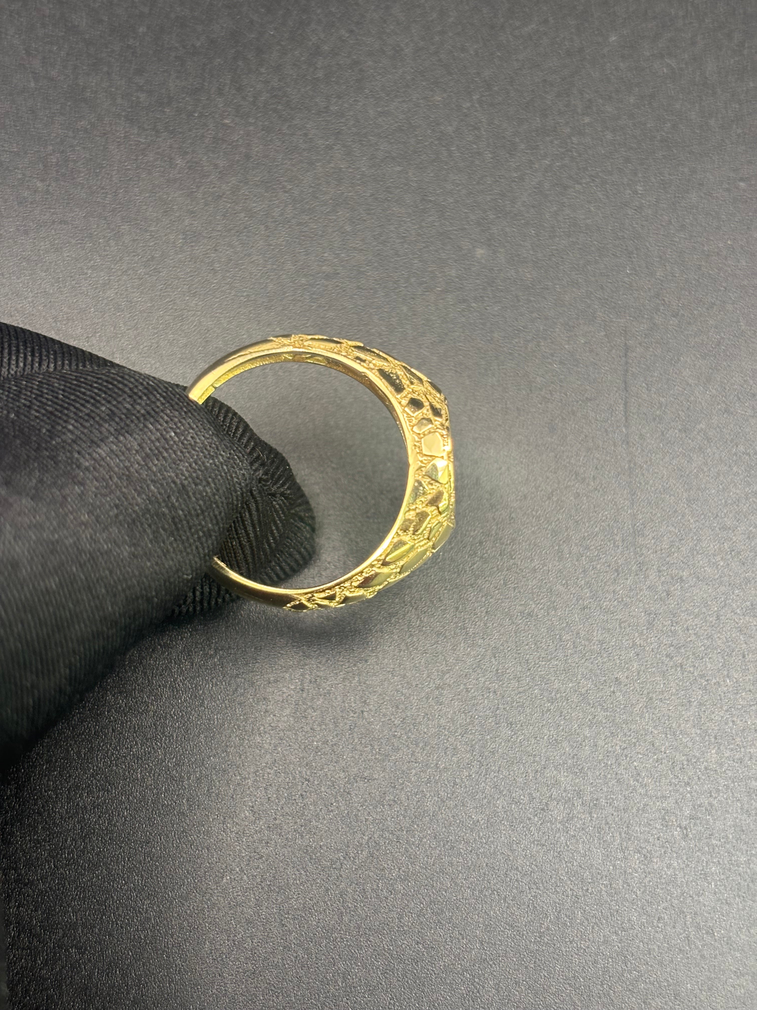 14k Solid Fine Italian Gold Nugget Ring