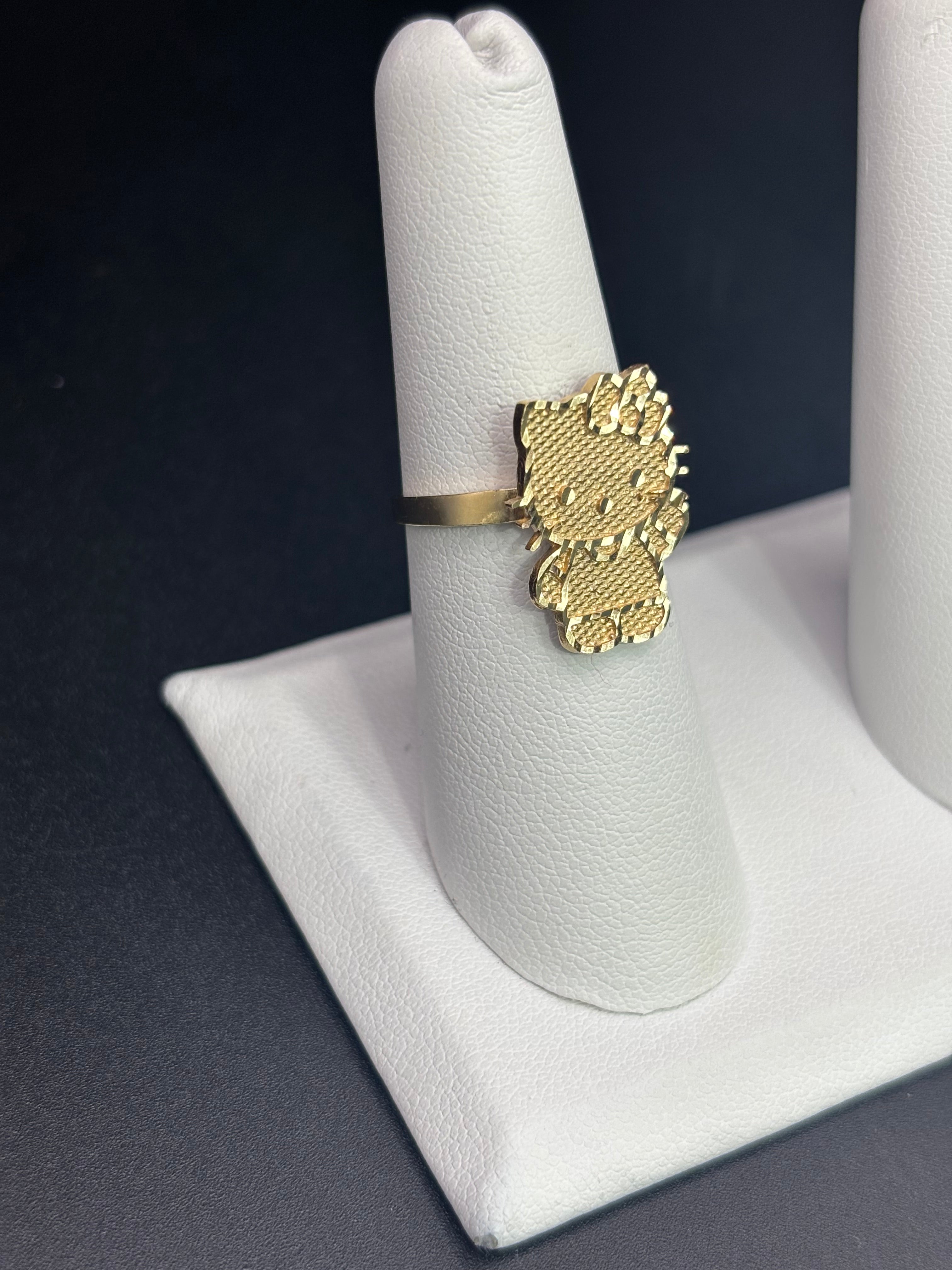 14k Solid Fine Italian Gold Ring Hello Kitty