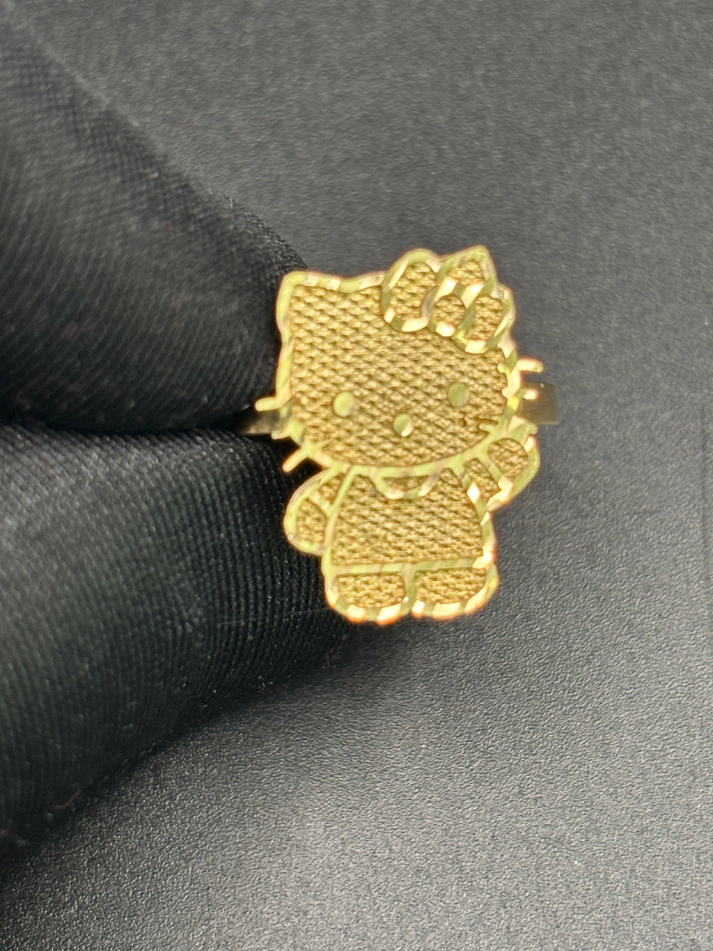 14k Solid Fine Italian Gold Ring Hello Kitty