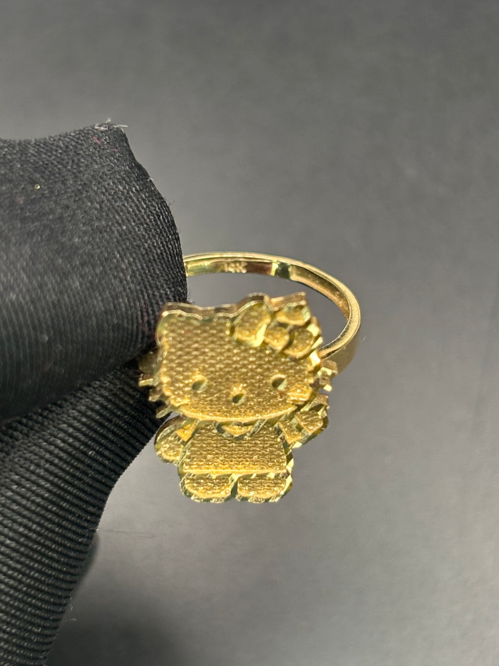 14k Solid Fine Italian Gold Ring Hello Kitty