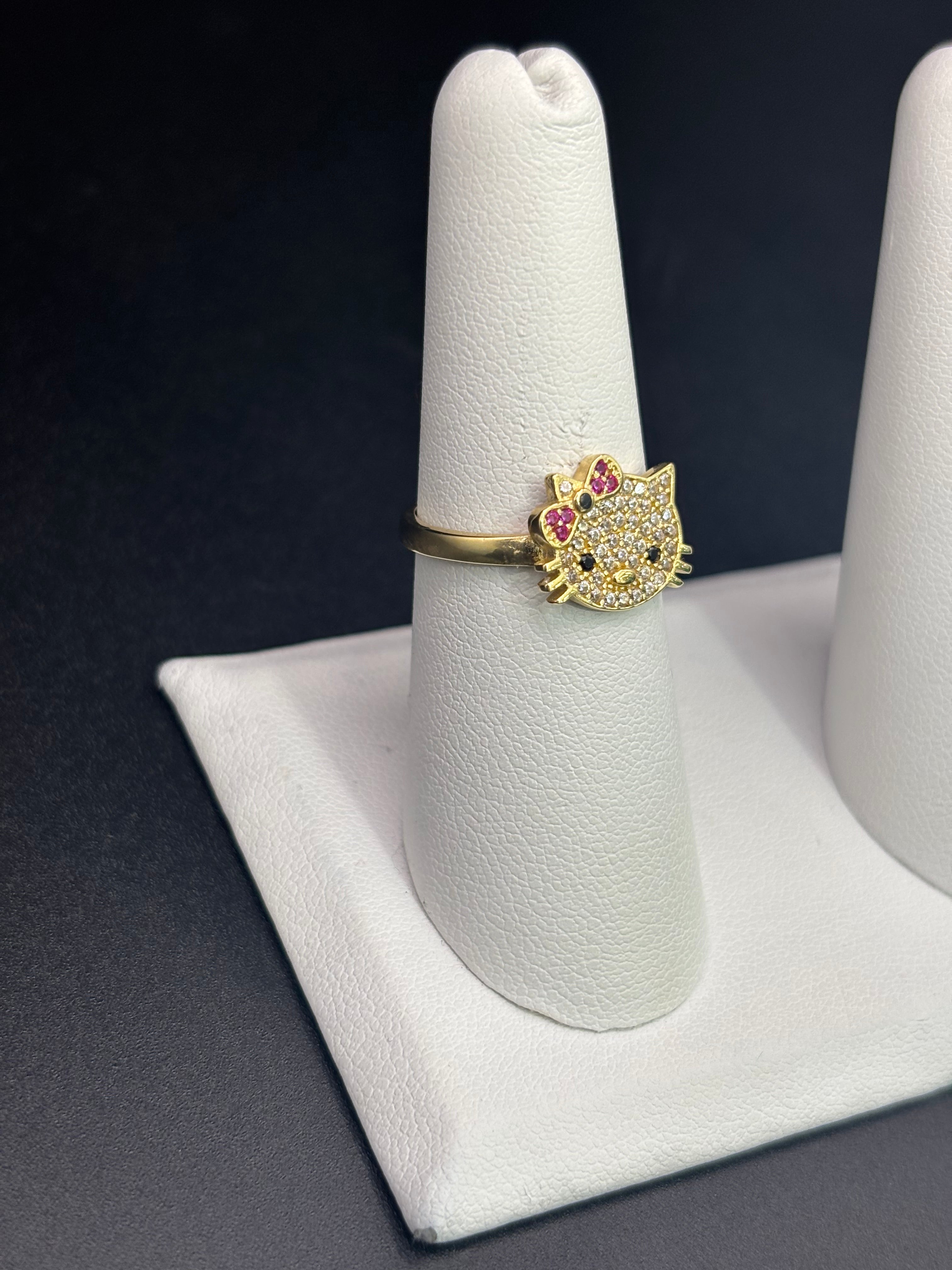 14k Solid Fine Italian Gold Ring Hello Kitty