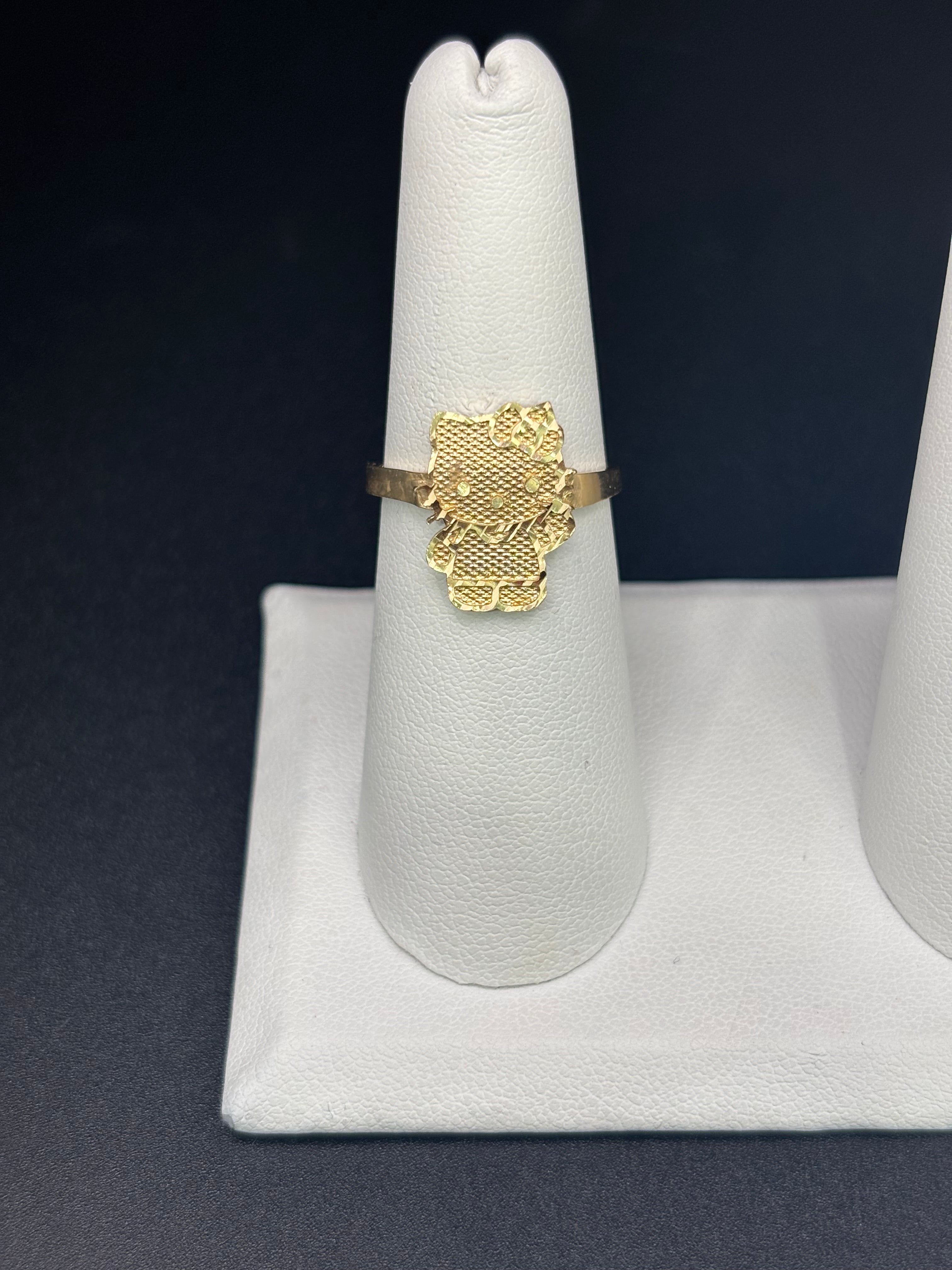 14k Solid Fine Italian Gold Ring Hello Kitty