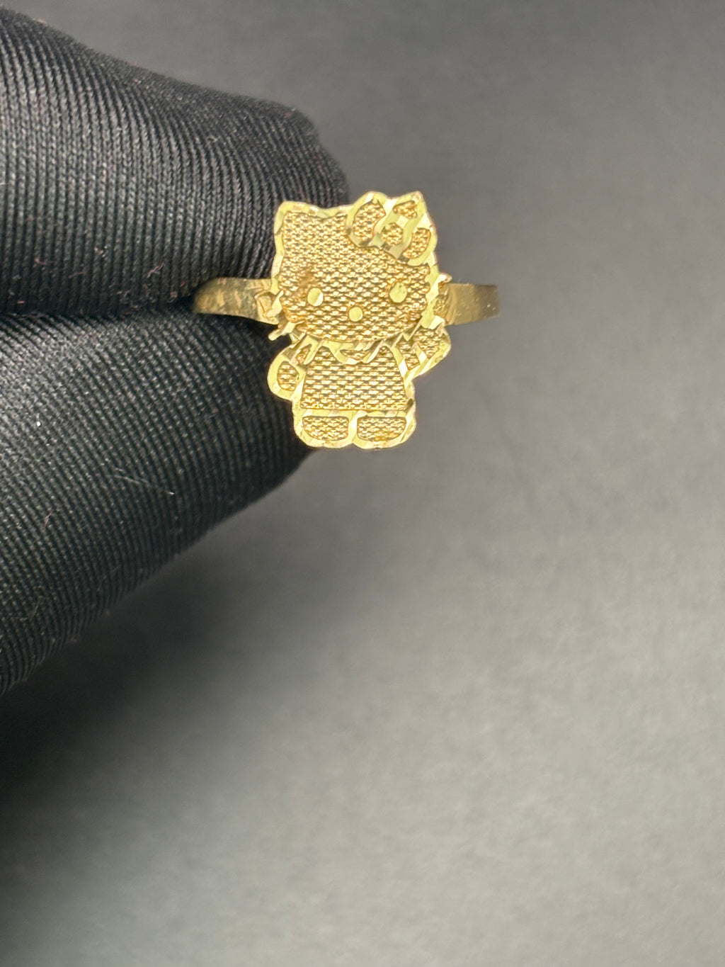 14k Solid Fine Italian Gold Ring Hello Kitty