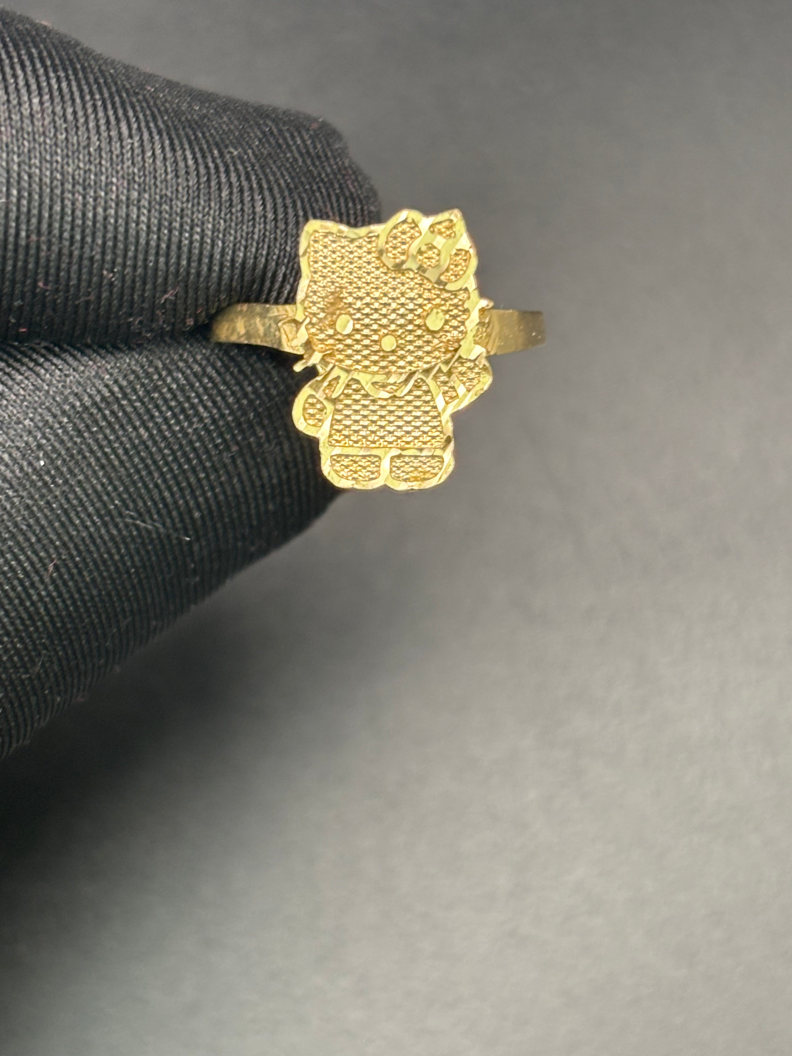 14k Solid Fine Italian Gold Ring Hello Kitty