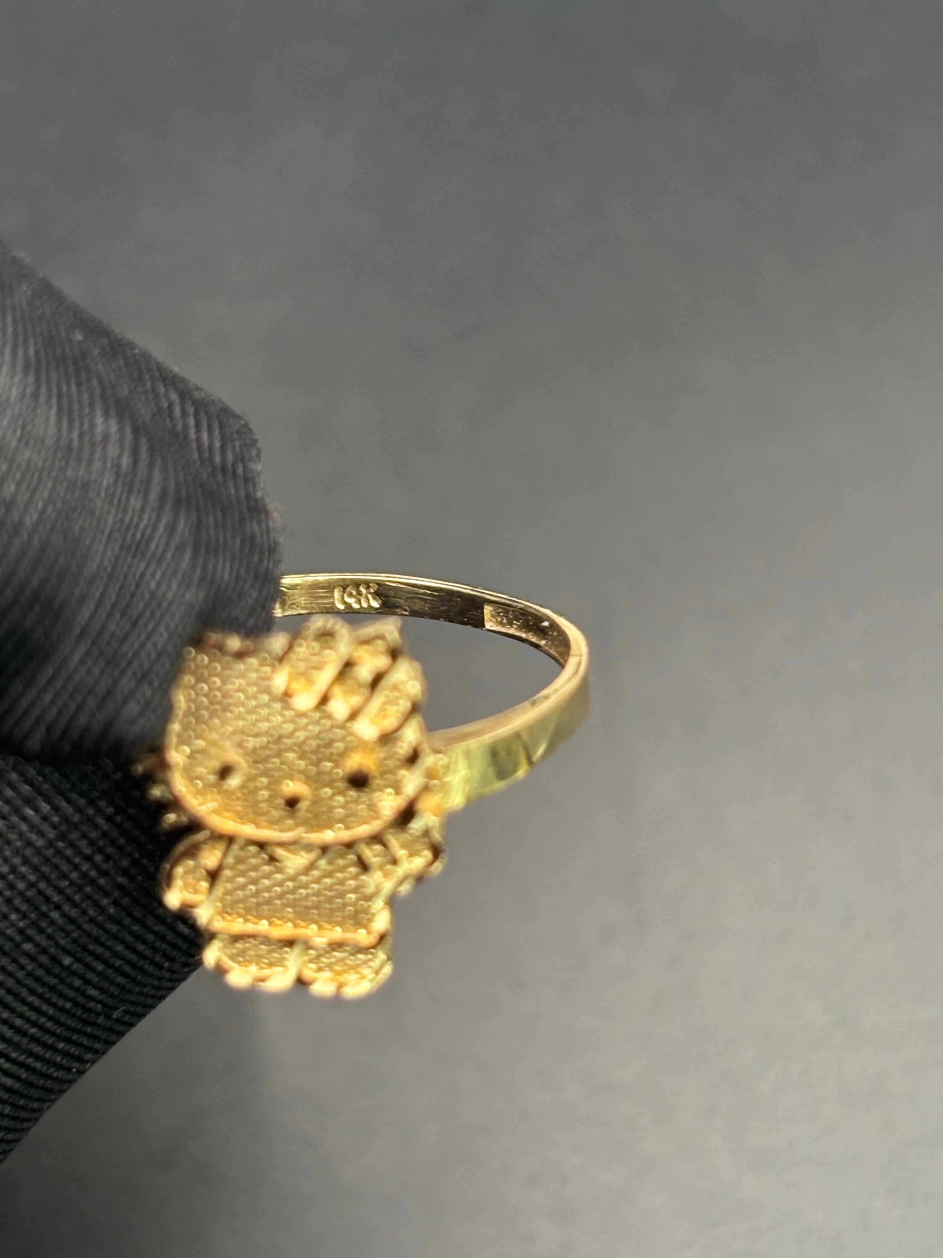 14k Solid Fine Italian Gold Ring Hello Kitty