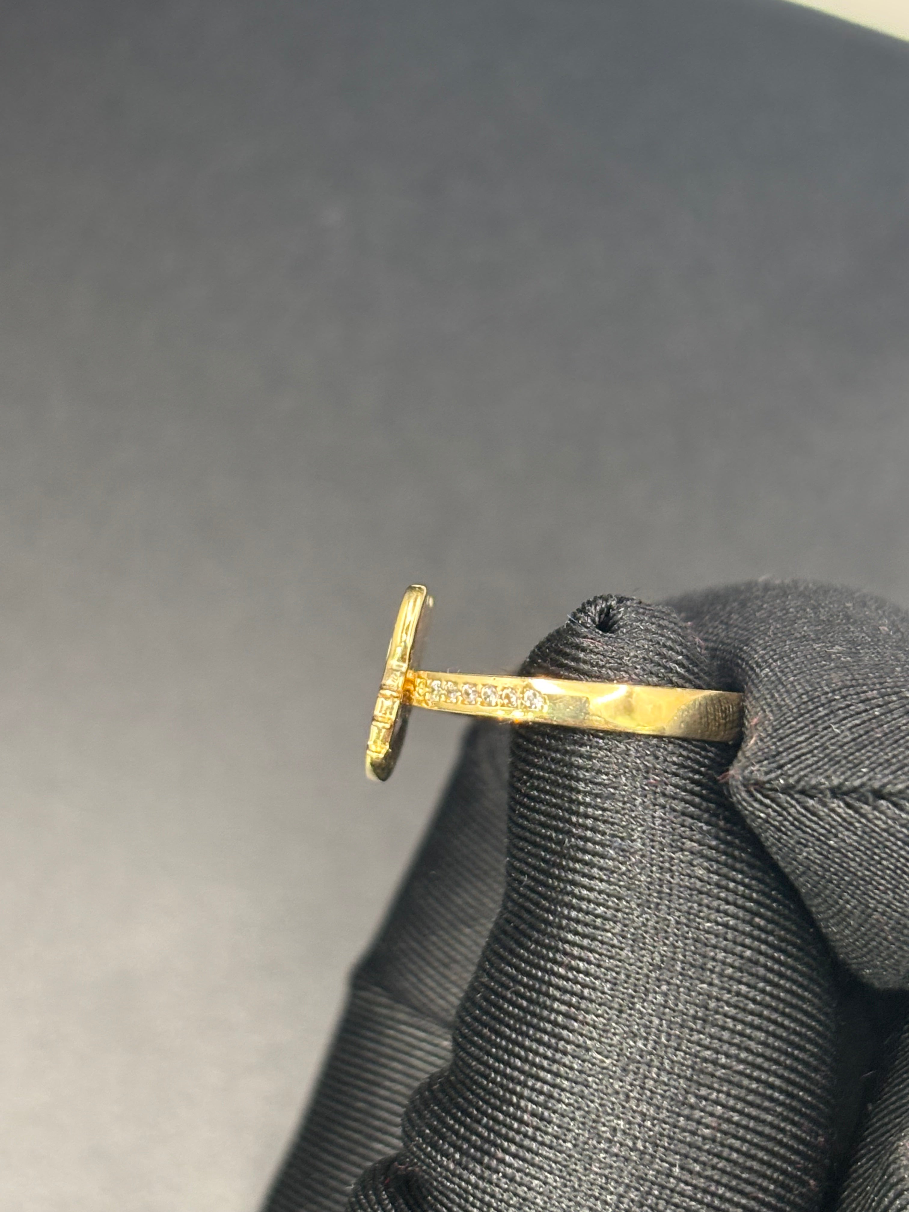 14k Solid Fine Italian Gold Ring Hello Kitty Red