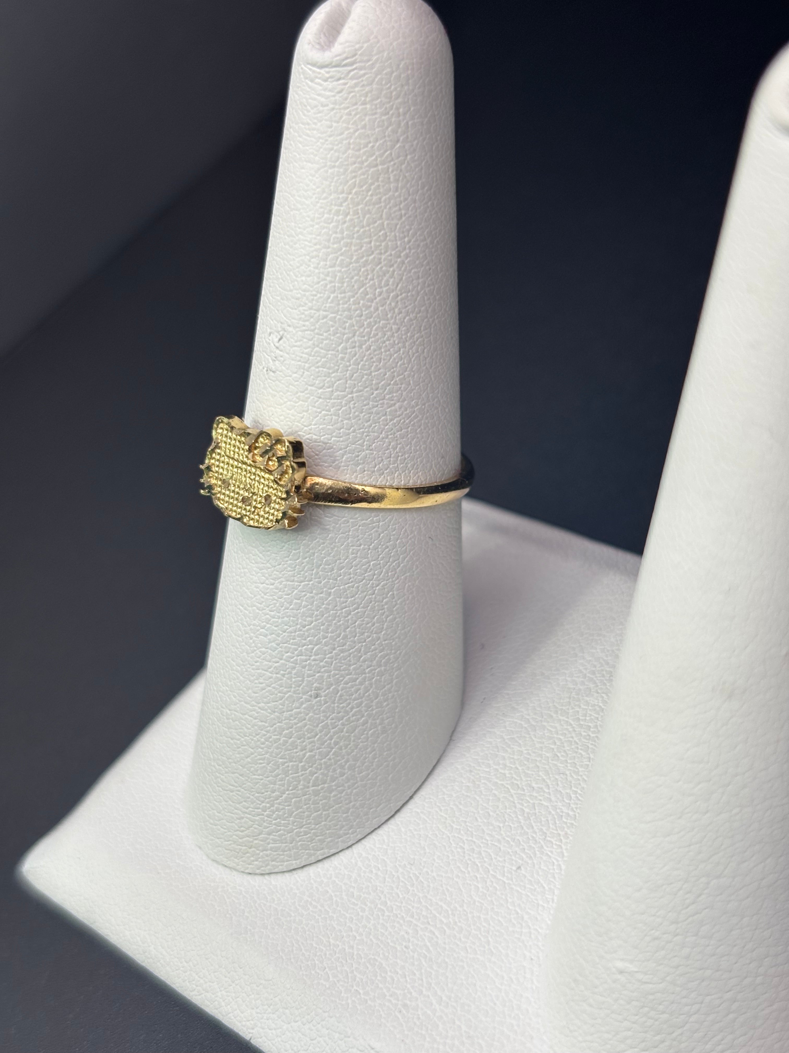 14k Solid Fine Italian Gold Ring Hello Kitty