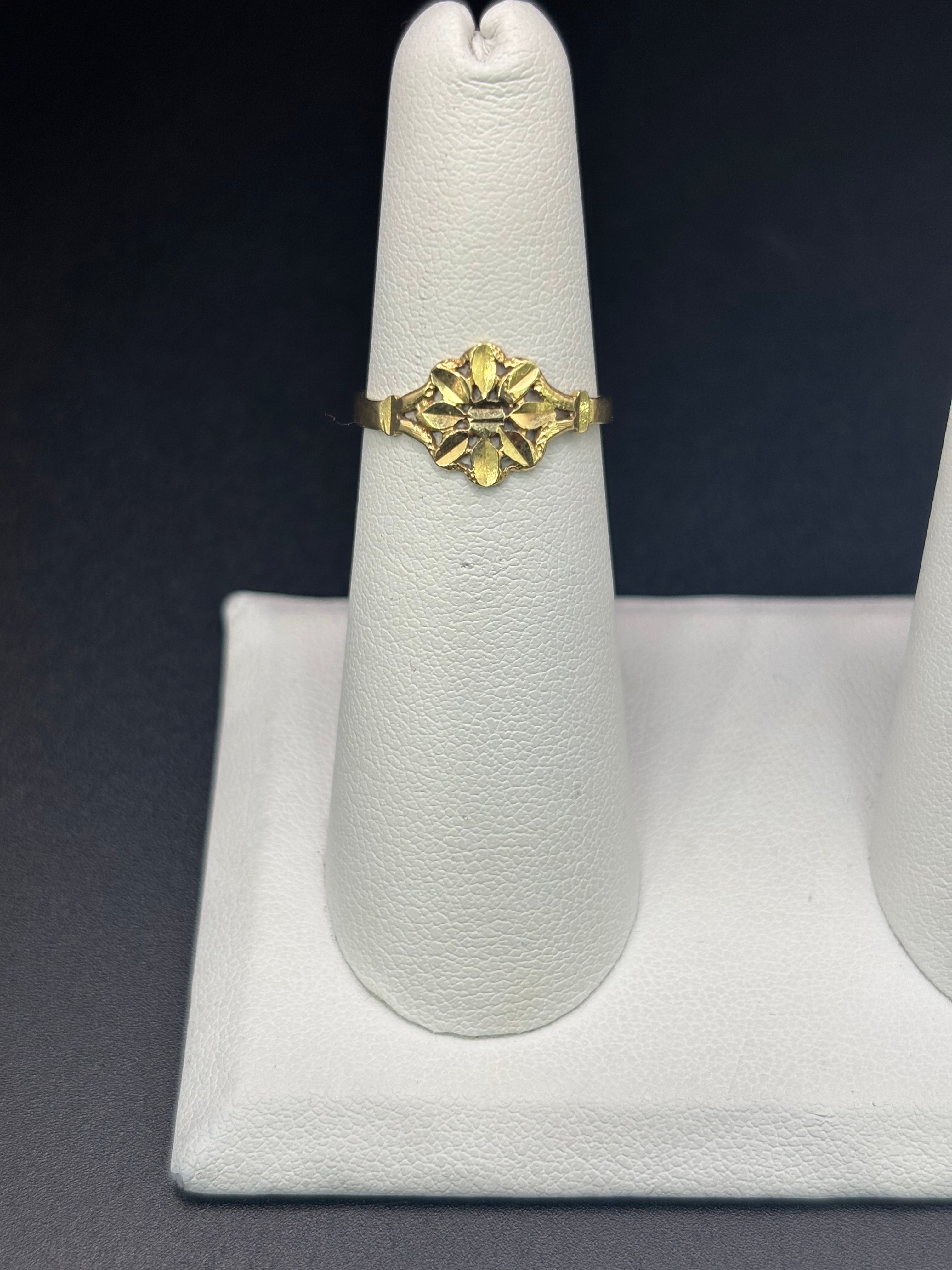 14k Solid Fine Italian Gold Ring Flower Shape