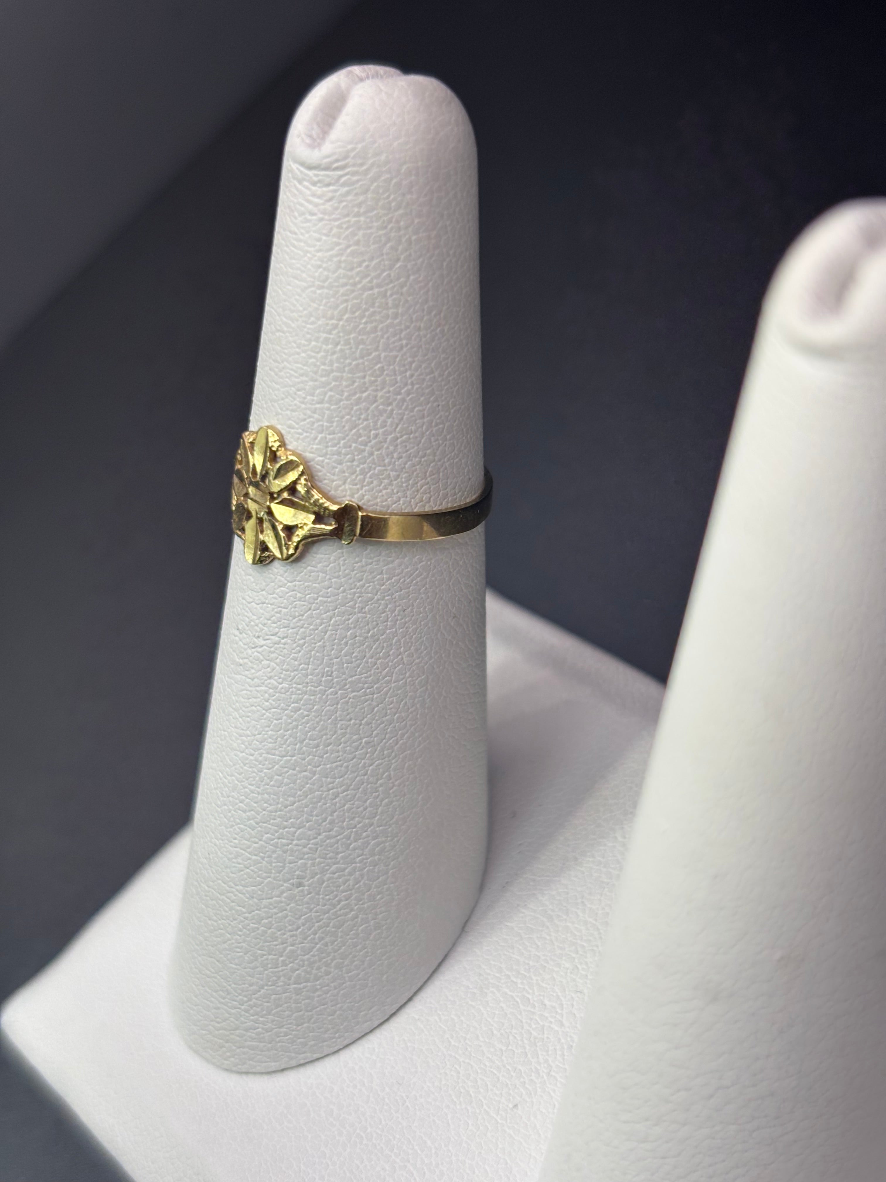 14k Solid Fine Italian Gold Ring Flower Shape