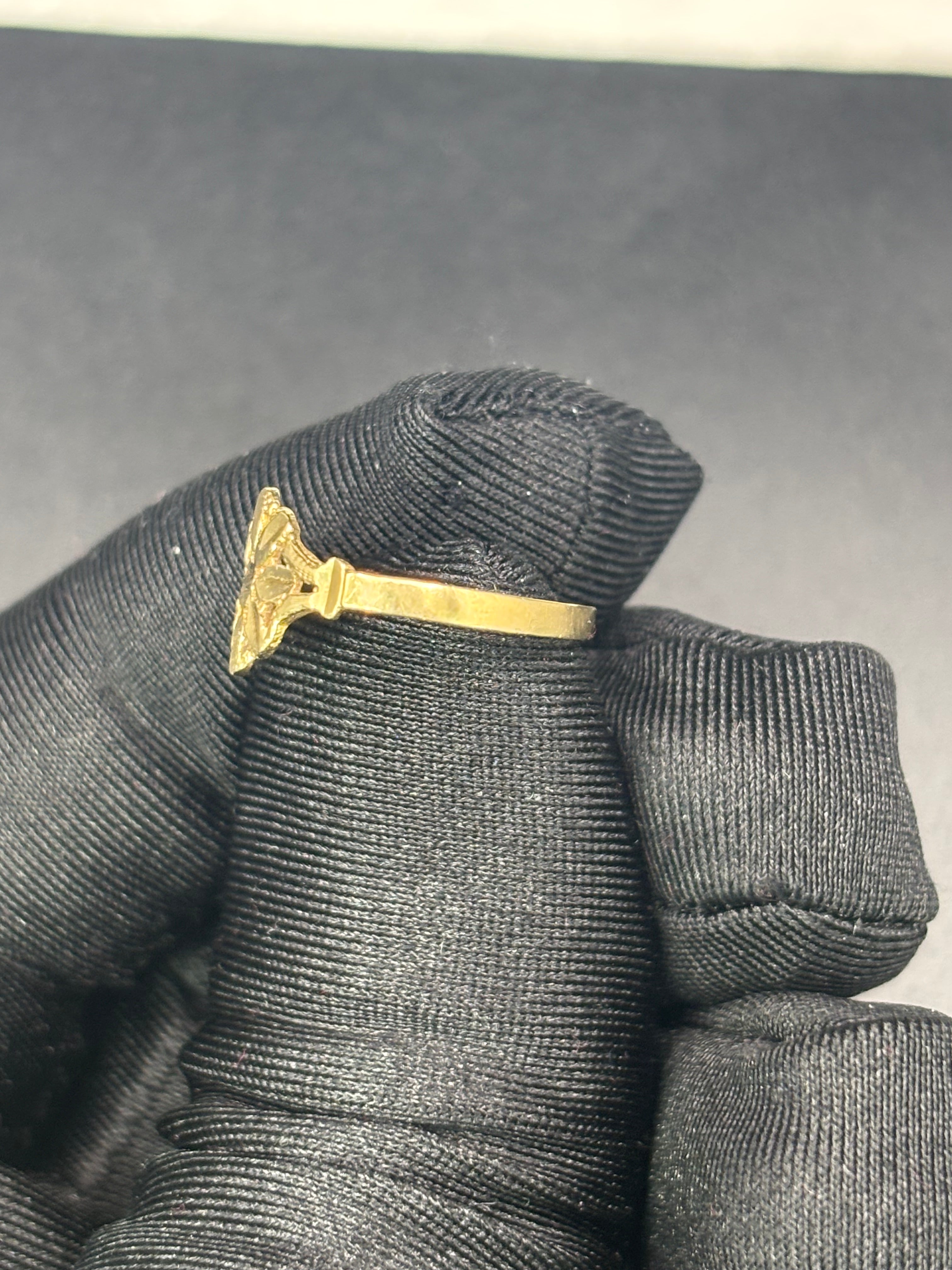 14k Solid Fine Italian Gold Ring Flower Shape