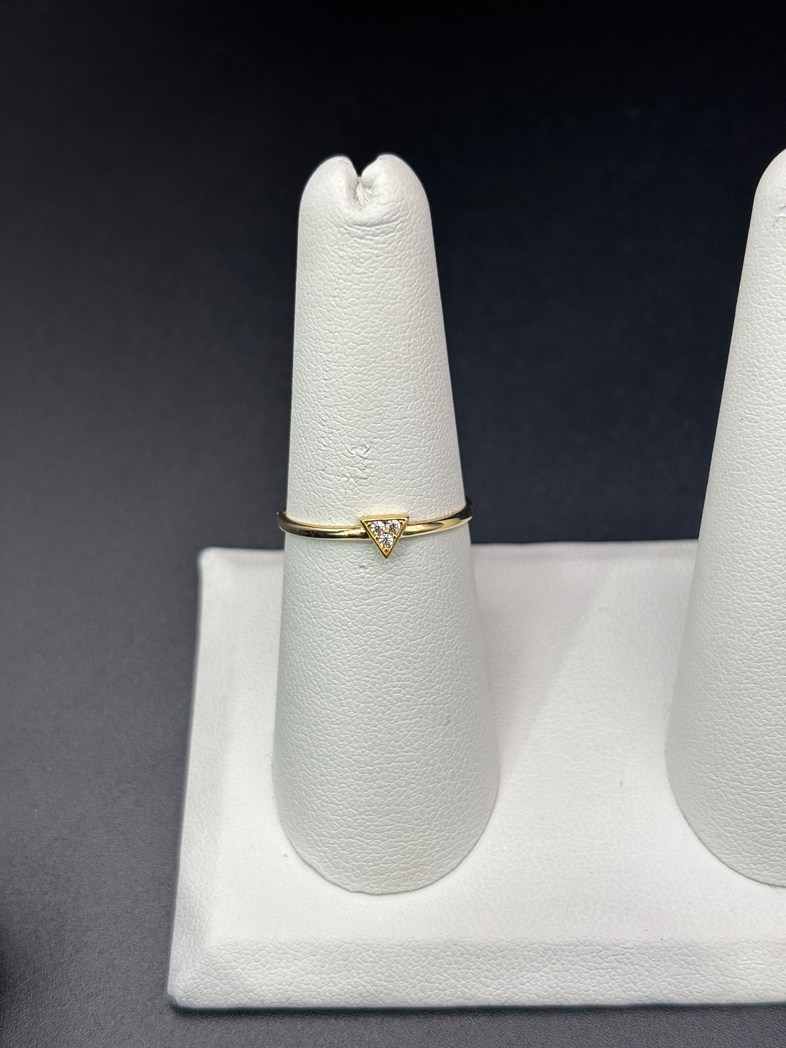 14k Solid Fine Italian Gold Ring Triange Shape