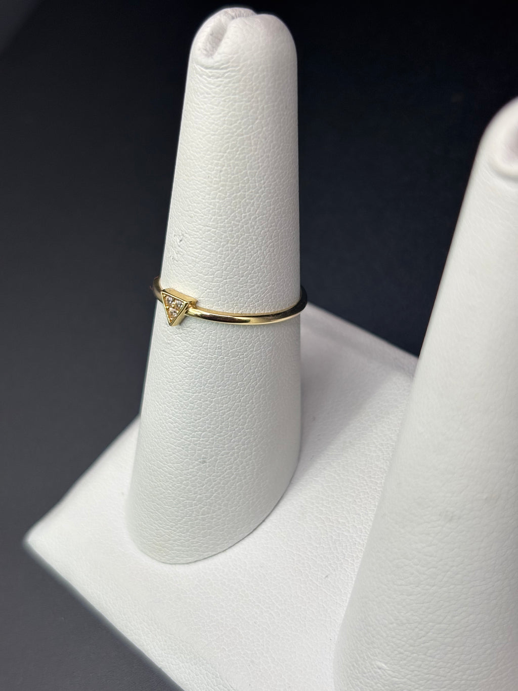 14k Solid Fine Italian Gold Ring Triange Shape