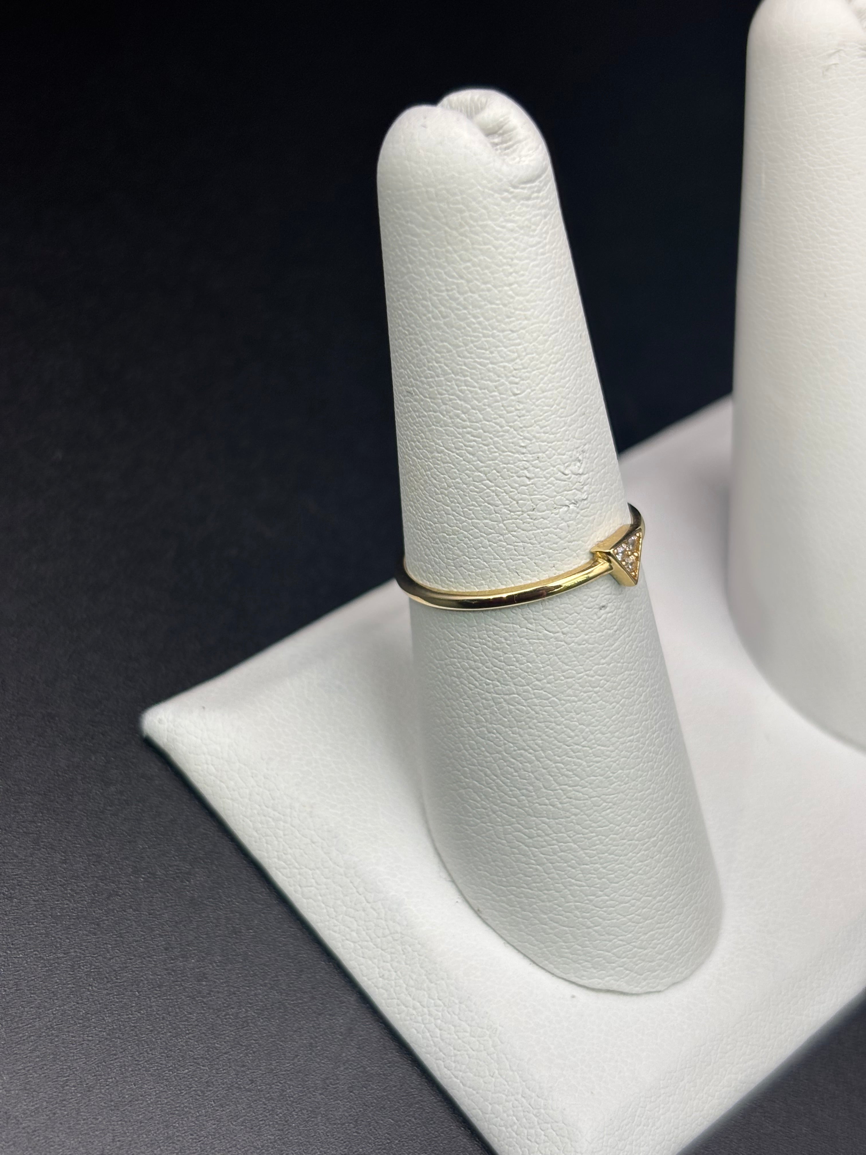 14k Solid Fine Italian Gold Ring Triange Shape