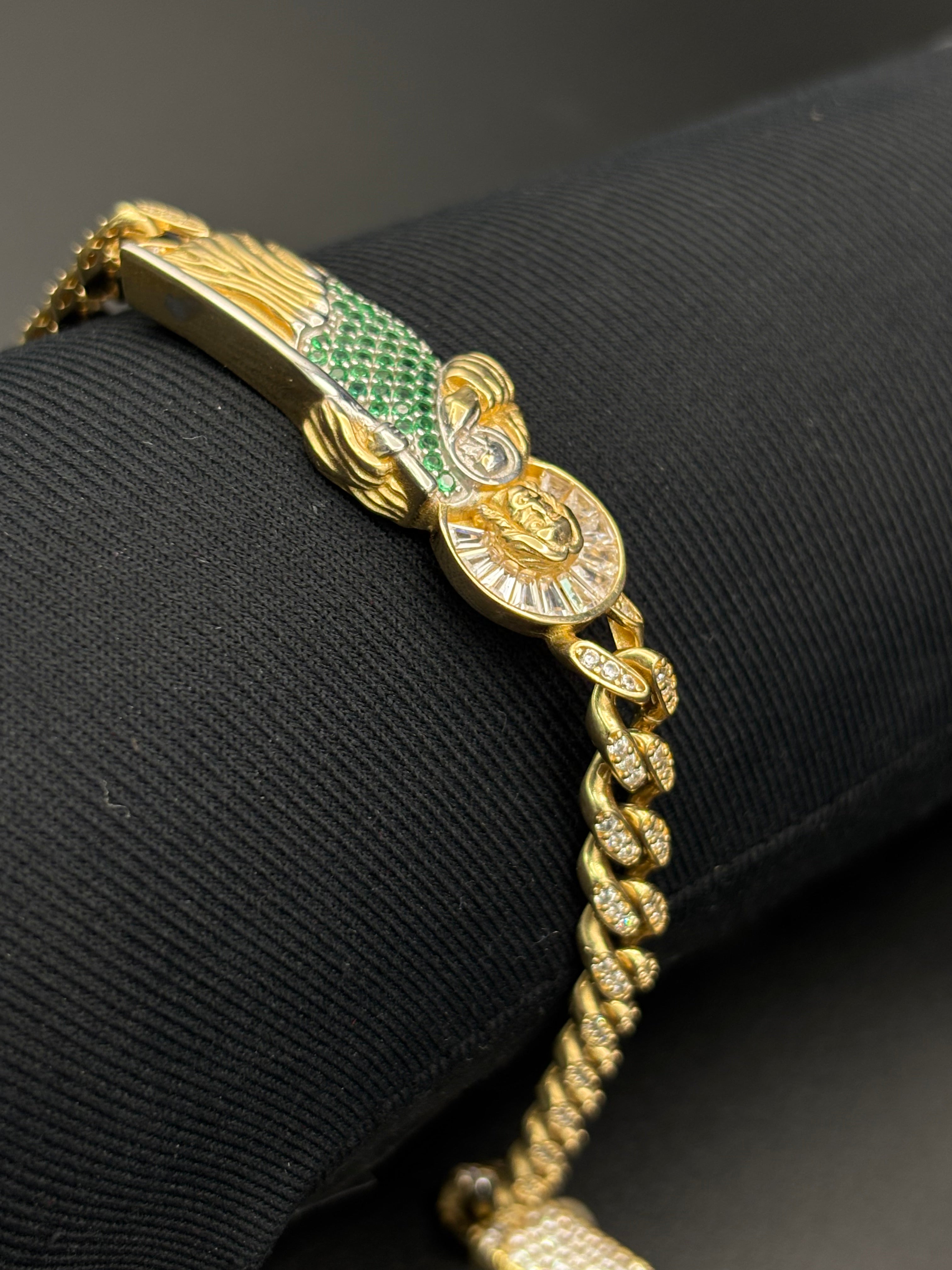 14k Solid Gold Cuban Link Bracelet San Judas