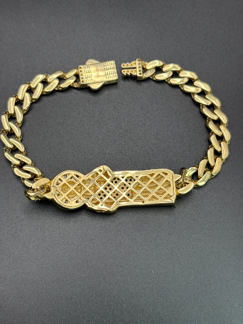 14k Solid Gold Cuban Link Bracelet San Judas