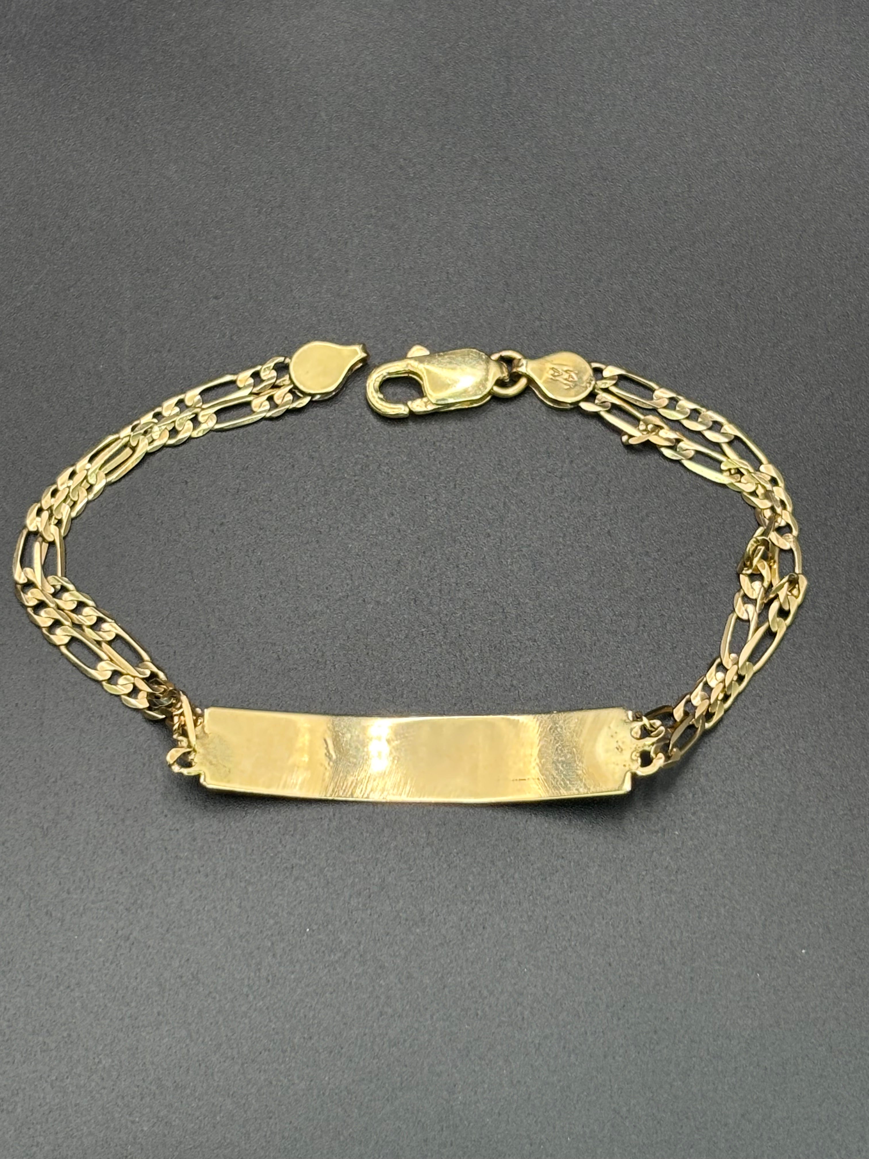 14k Solid Gold Figaro Link Bracelet