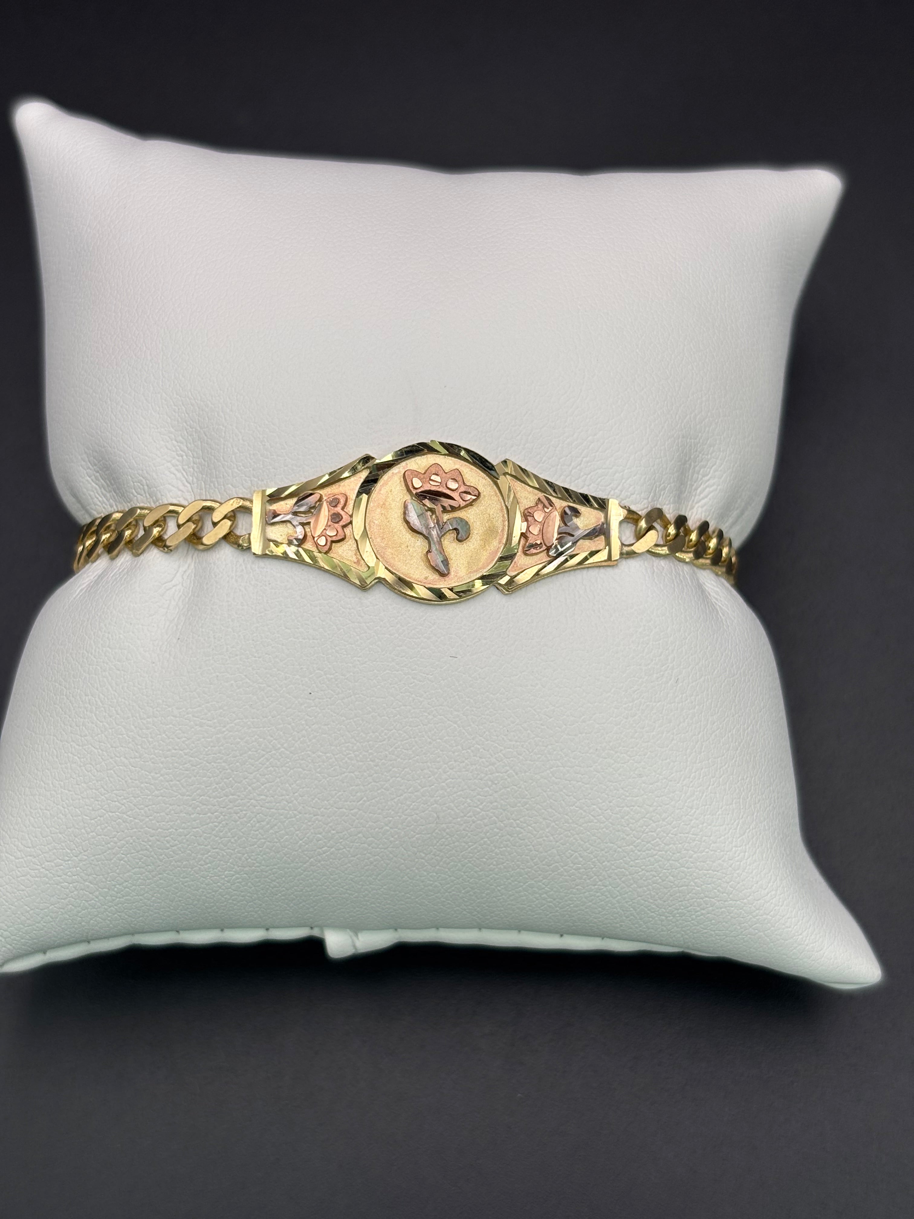 14k Solid Gold Cuban Link Bracelet Rose