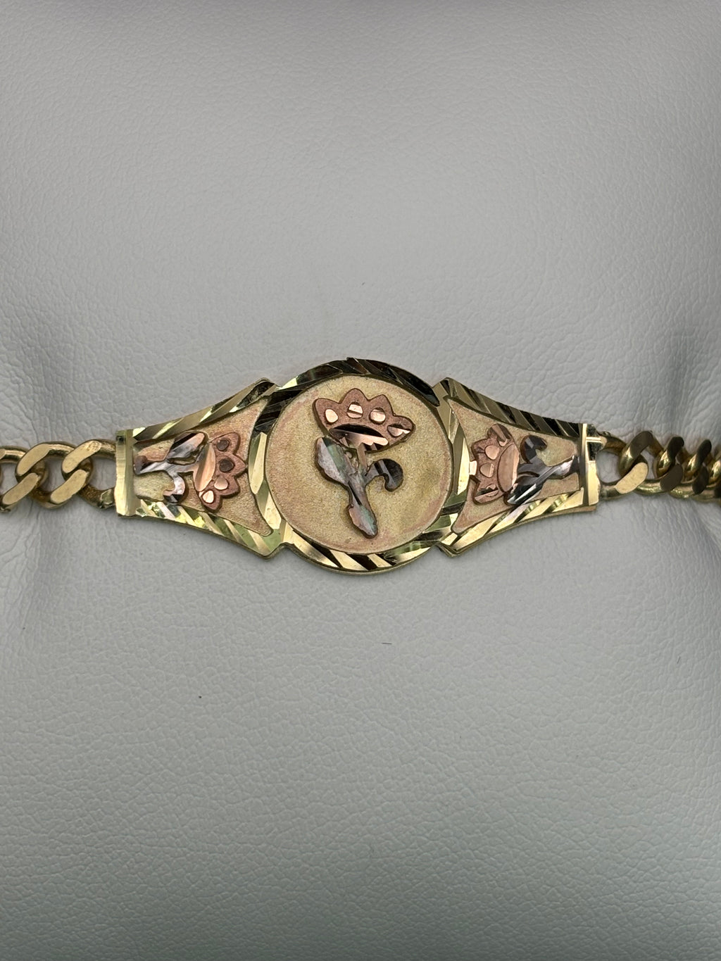 14k Solid Gold Cuban Link Bracelet Rose