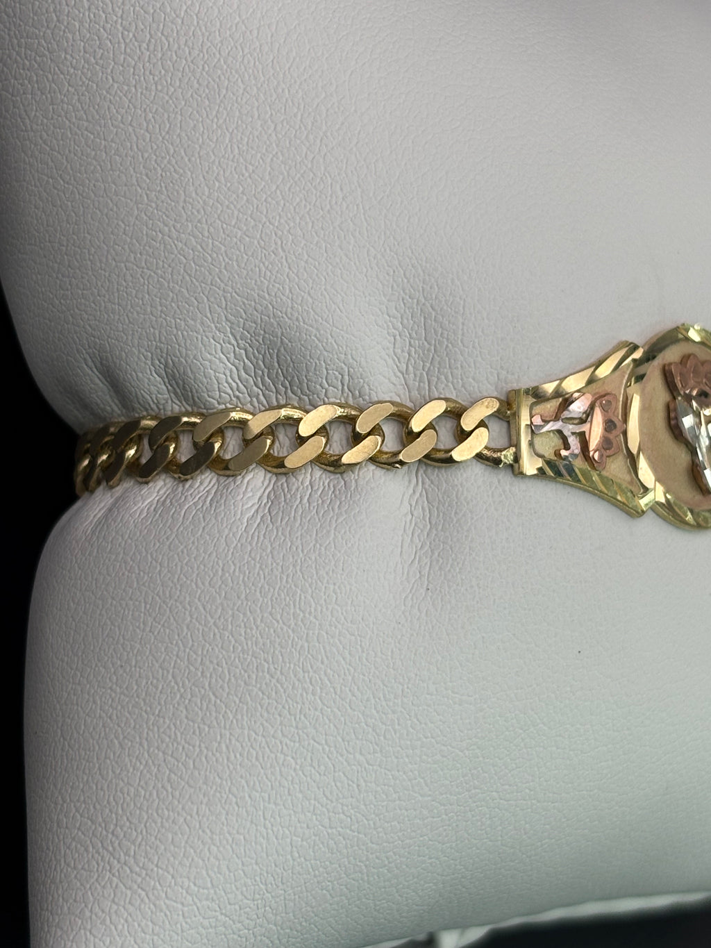 14k Solid Gold Cuban Link Bracelet Rose