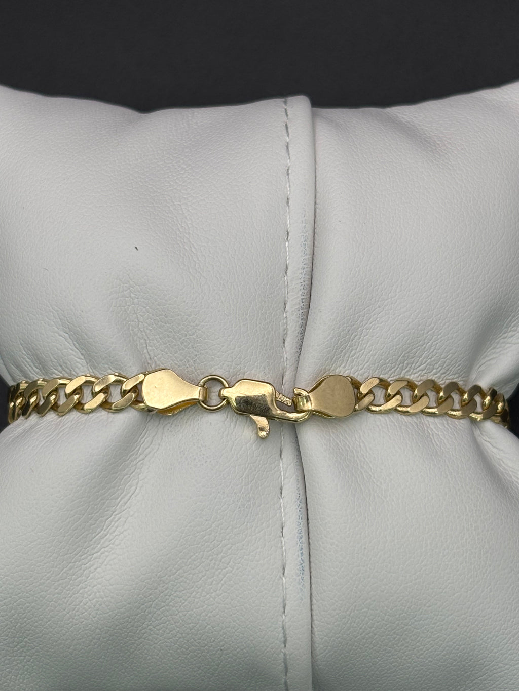 14k Solid Gold Cuban Link Bracelet Rose