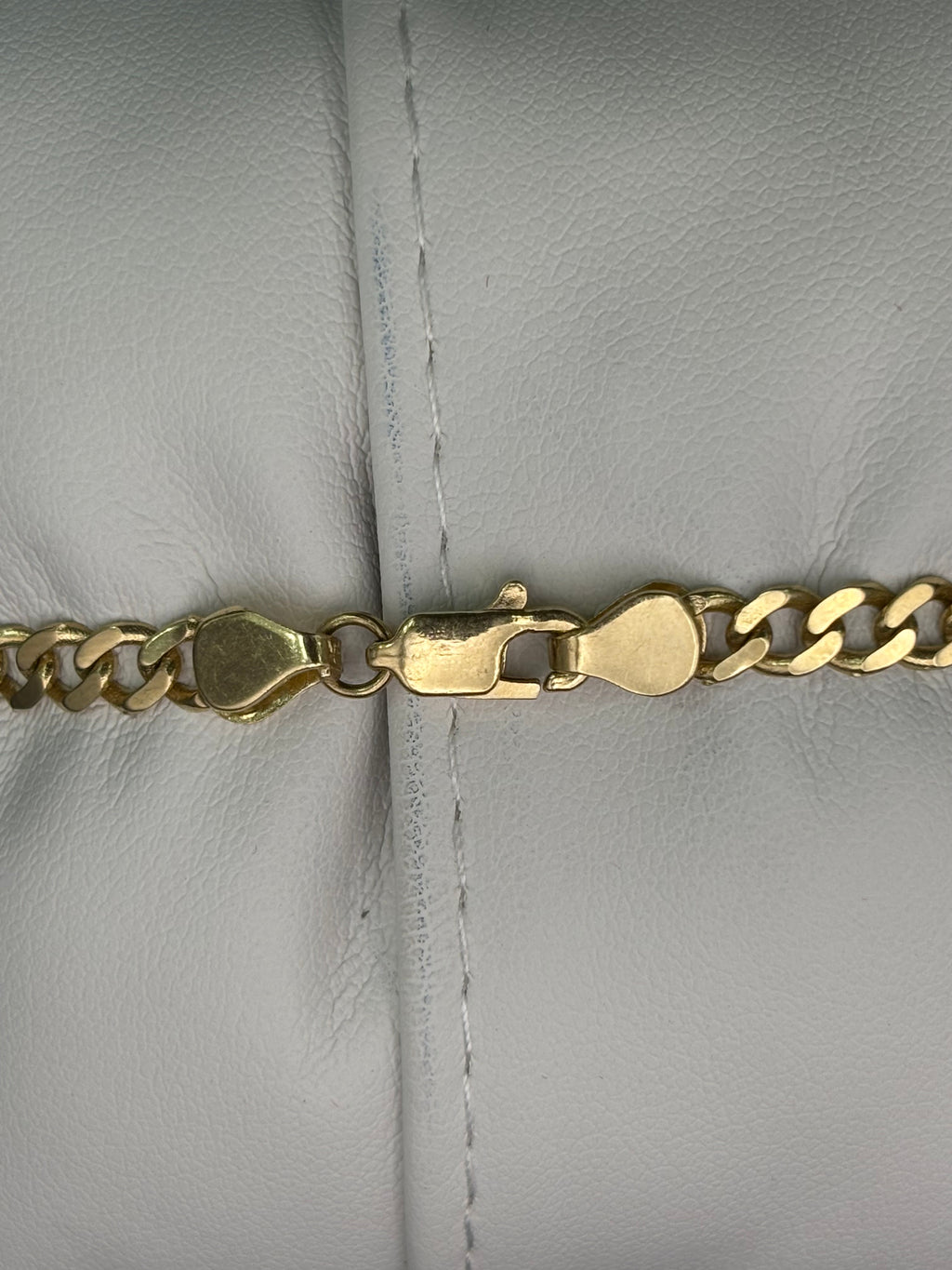 14k Solid Gold Cuban Link Bracelet Rose Virgin Mary