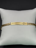 14k Solid Gold Cuban Link Bracelet Plain