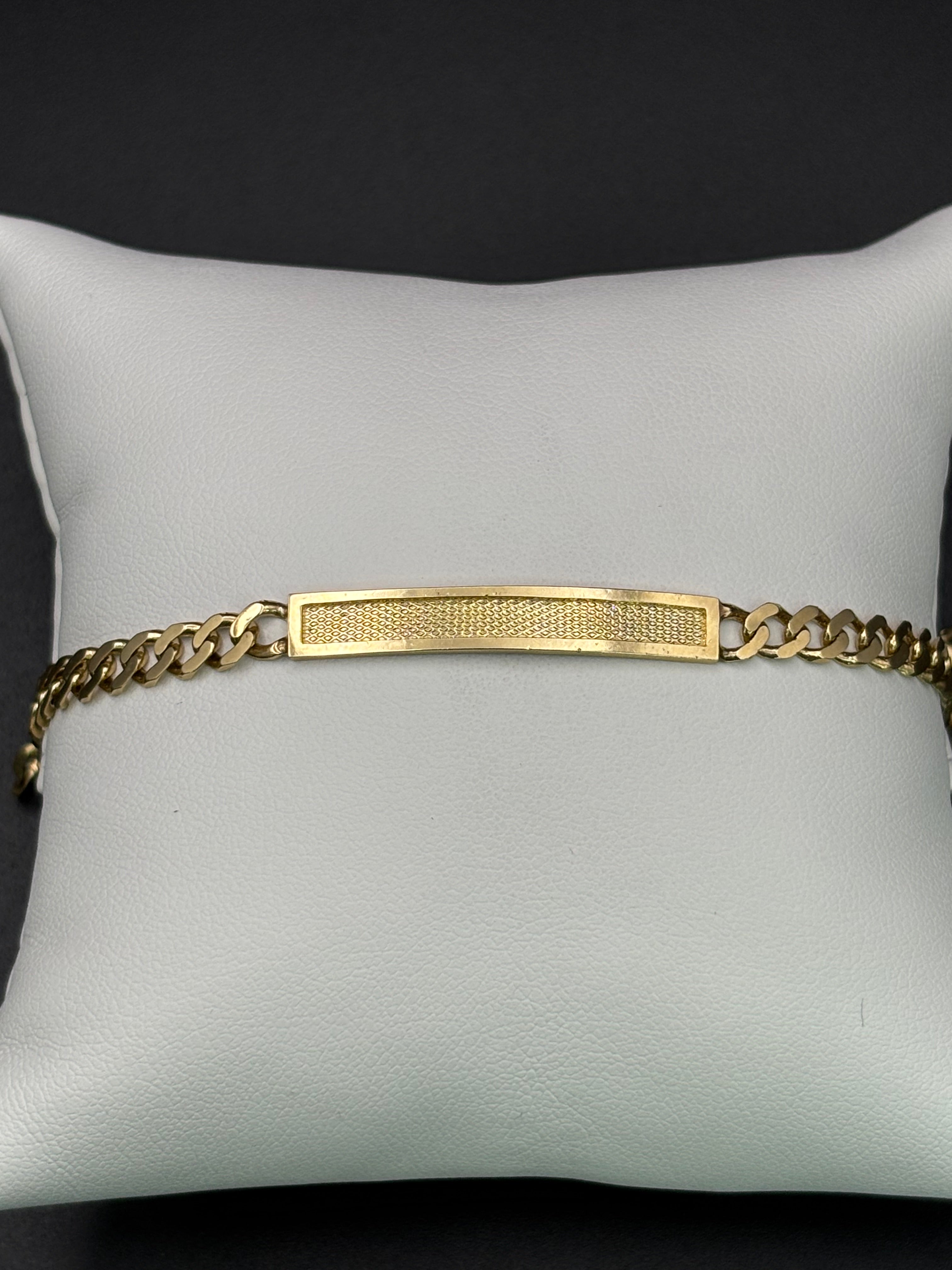 14k Solid Gold Cuban Link Bracelet Plain