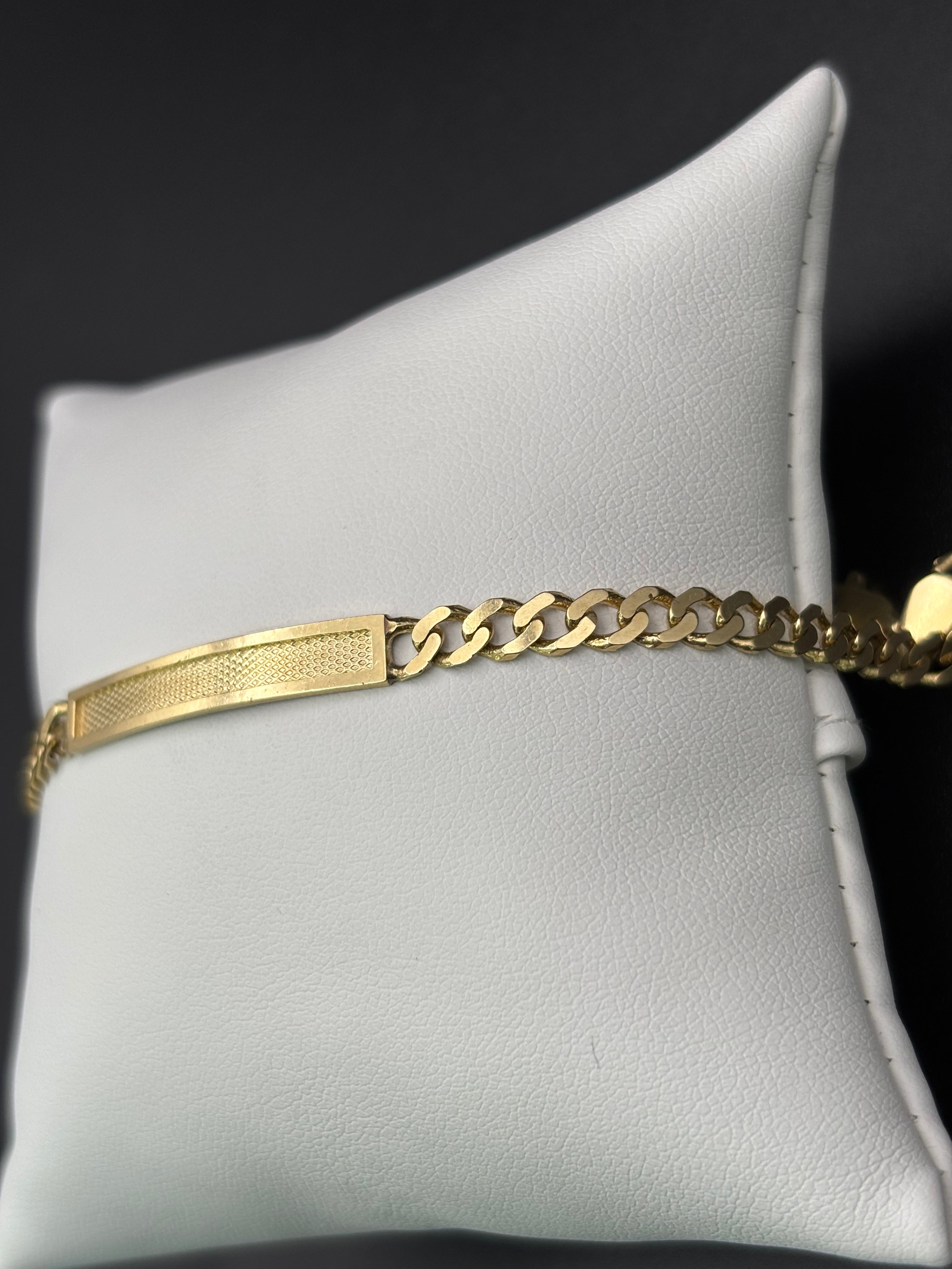 14k Solid Gold Cuban Link Bracelet Plain