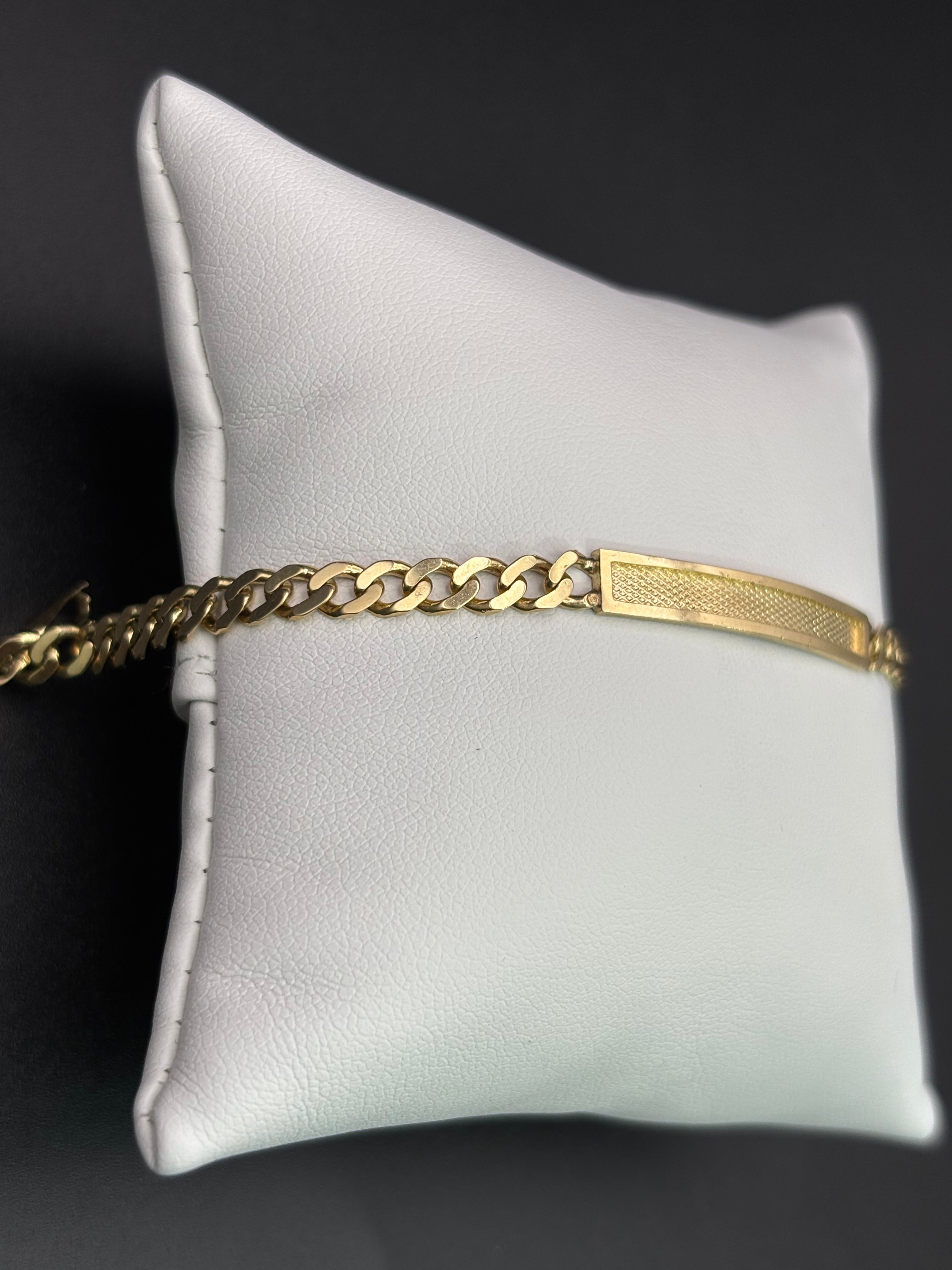 14k Solid Gold Cuban Link Bracelet Plain