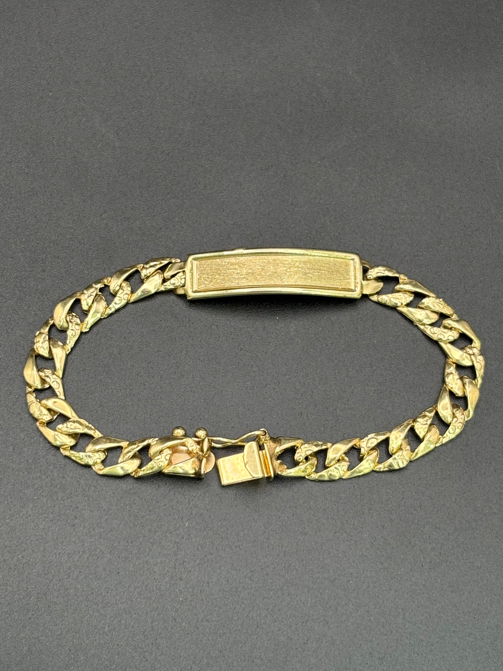 14k Solid Gold Cuban Link Bracelet Plain