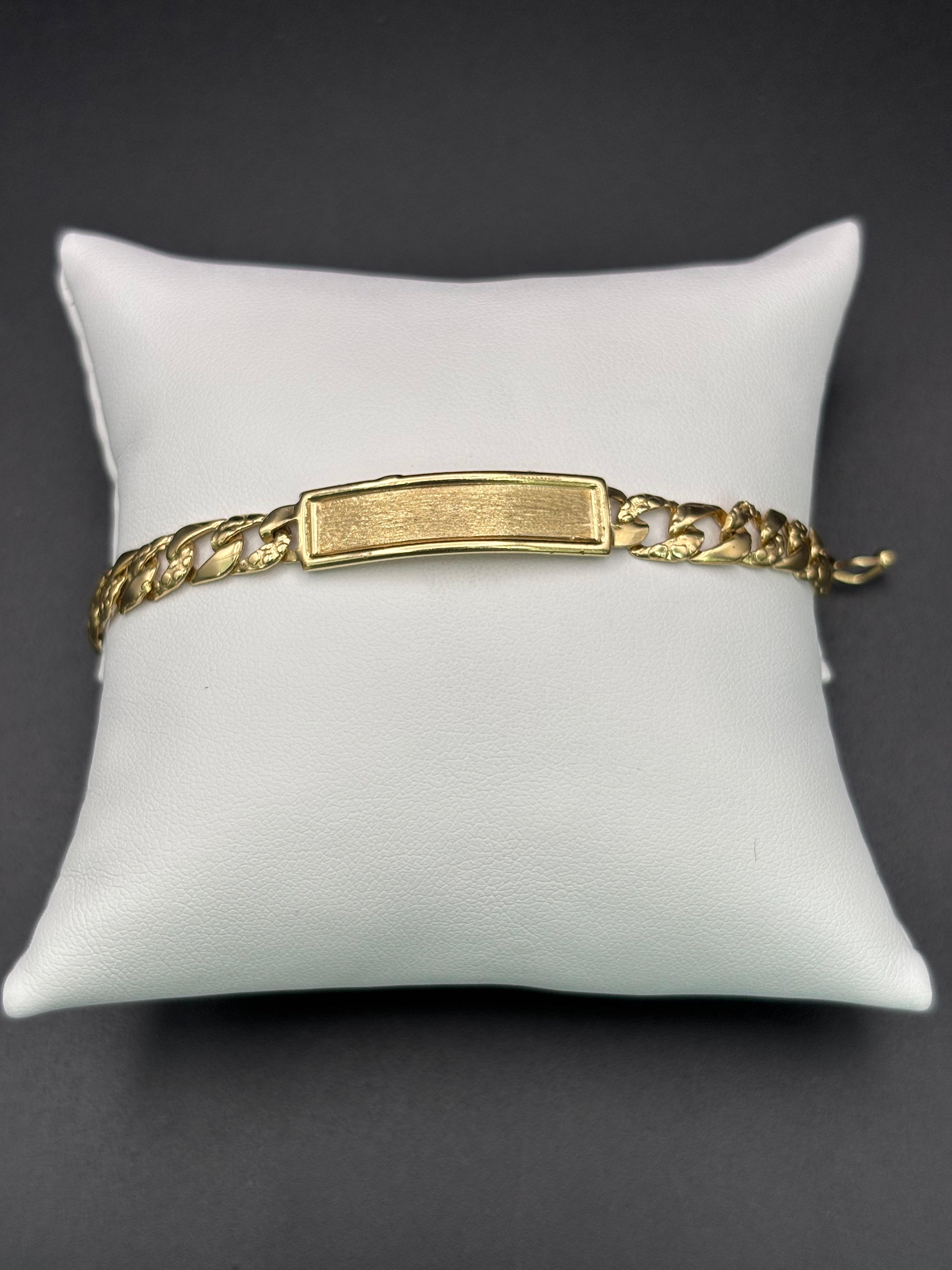 14k Solid Gold Cuban Link Bracelet Plain