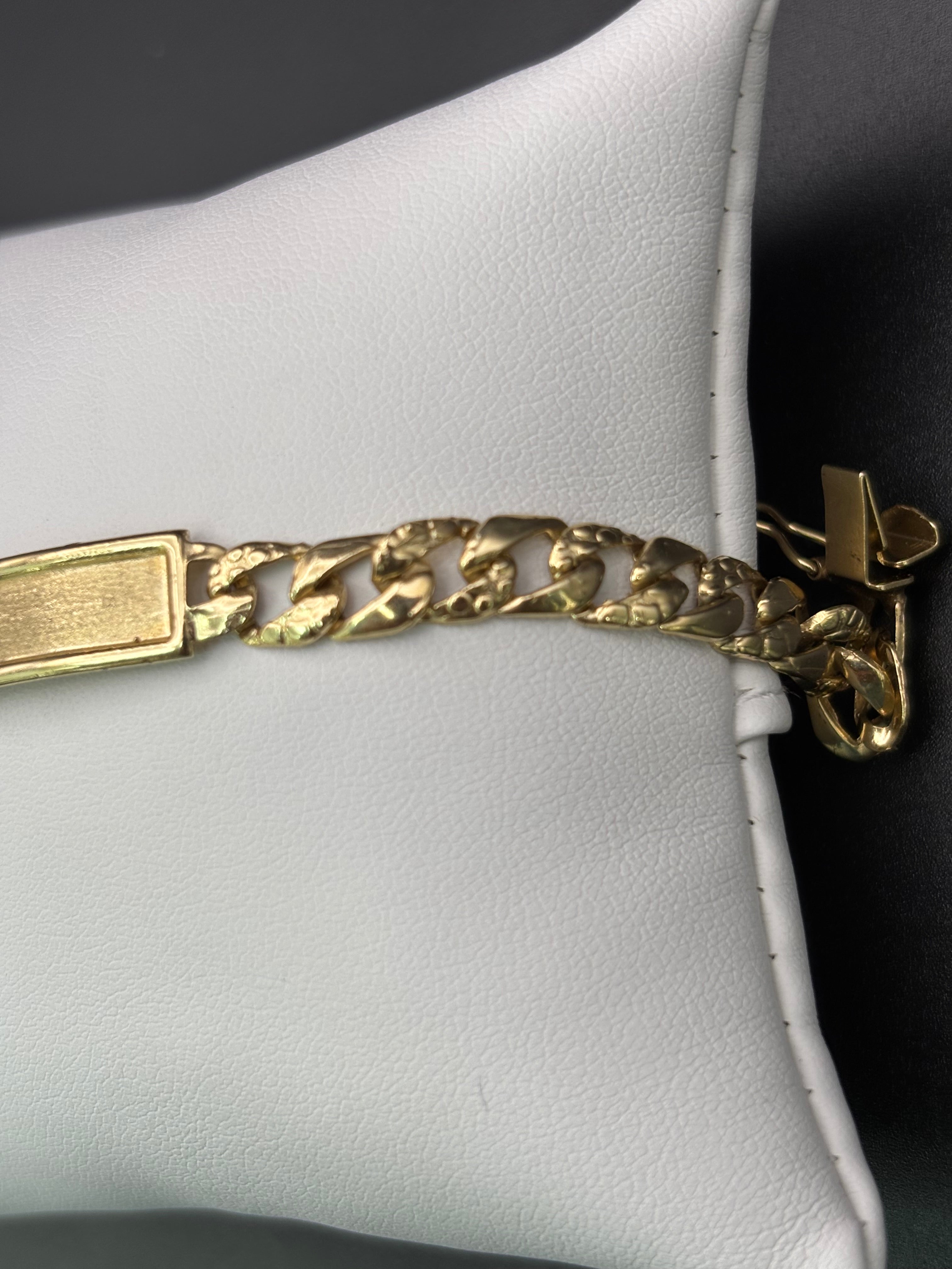 14k Solid Gold Cuban Link Bracelet Plain