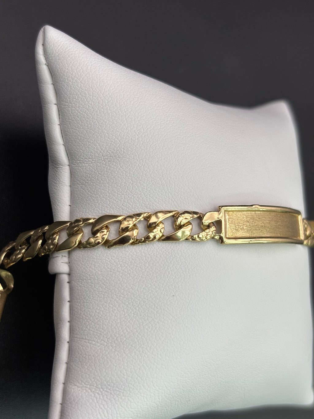 14k Solid Gold Cuban Link Bracelet Plain