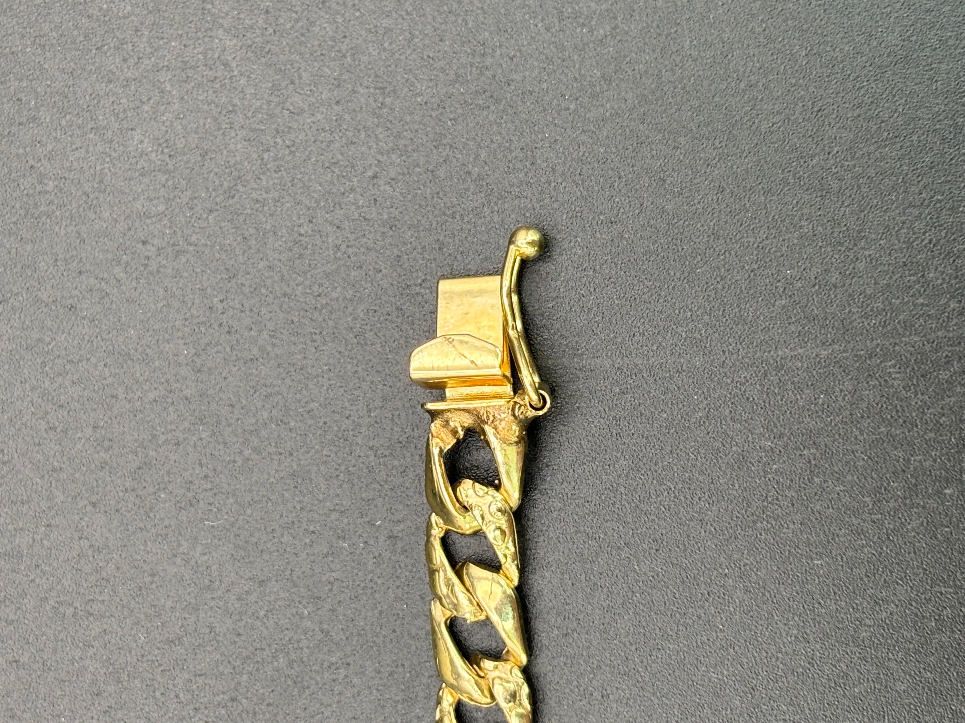 14k Solid Gold Cuban Link Bracelet Plain
