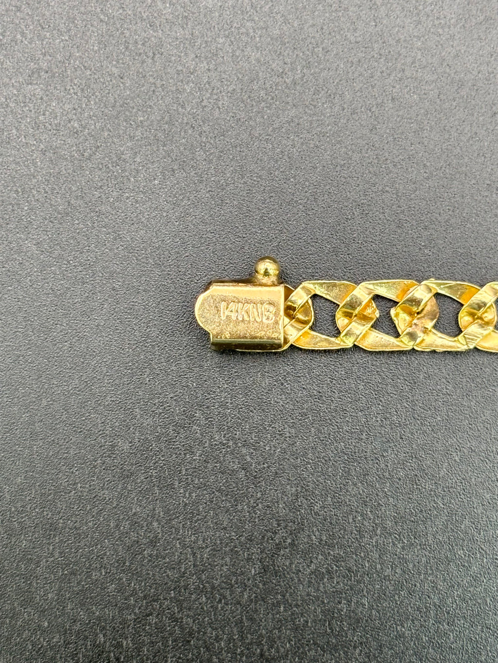 14k Solid Gold Cuban Link Bracelet Plain