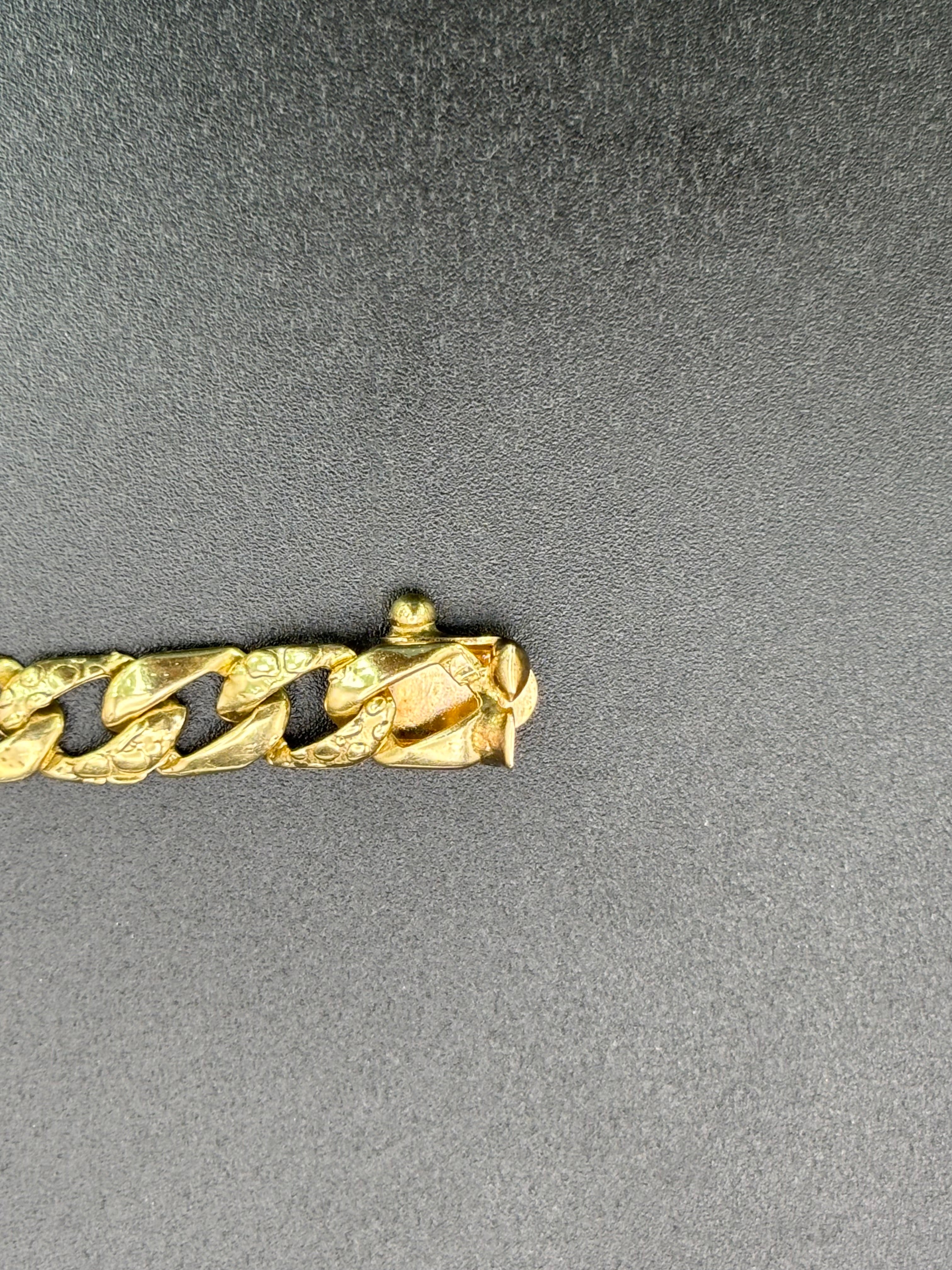 14k Solid Gold Cuban Link Bracelet Plain