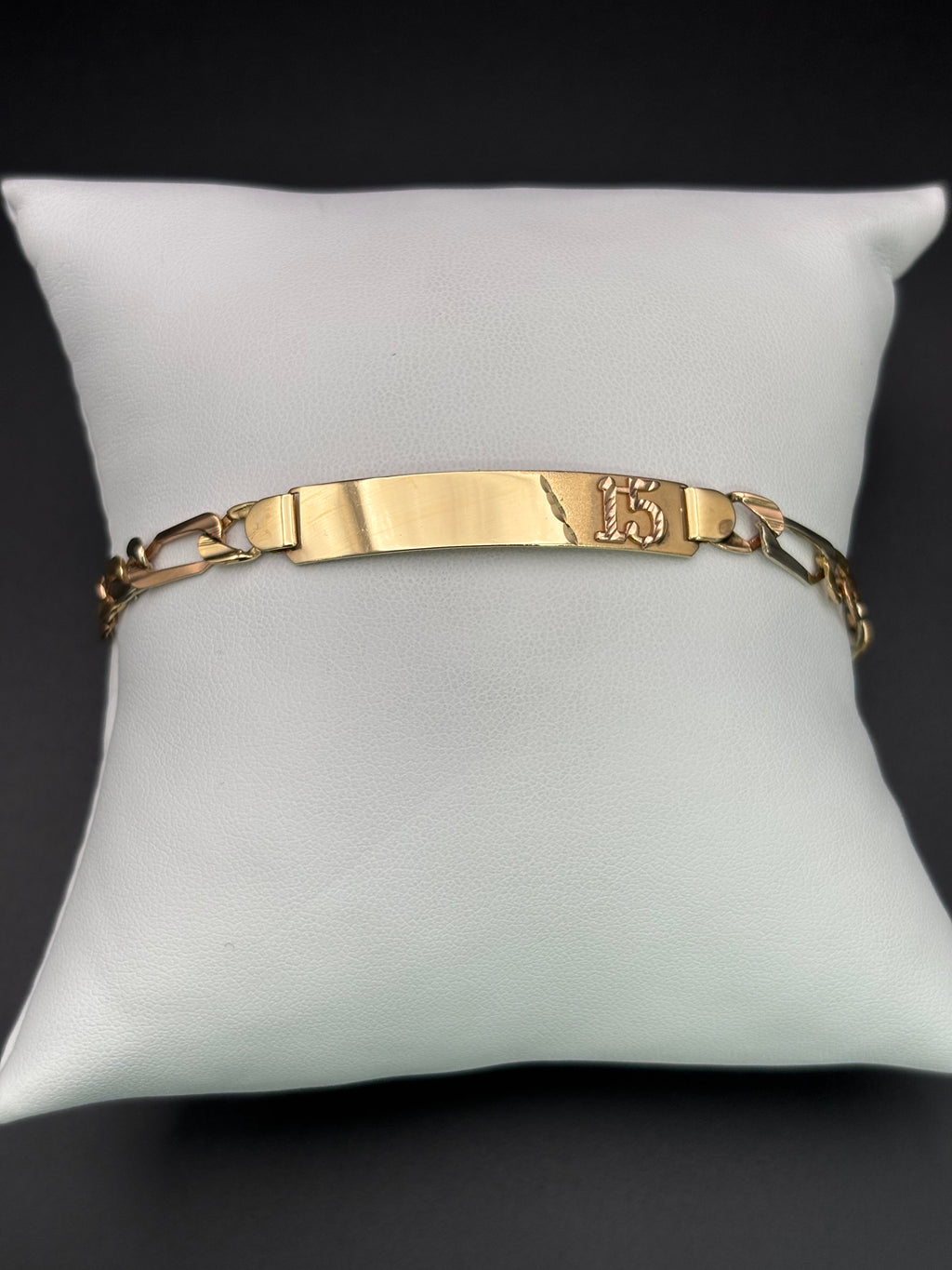 14k Solid Gold Bracelet Cuban Link 15 birthday